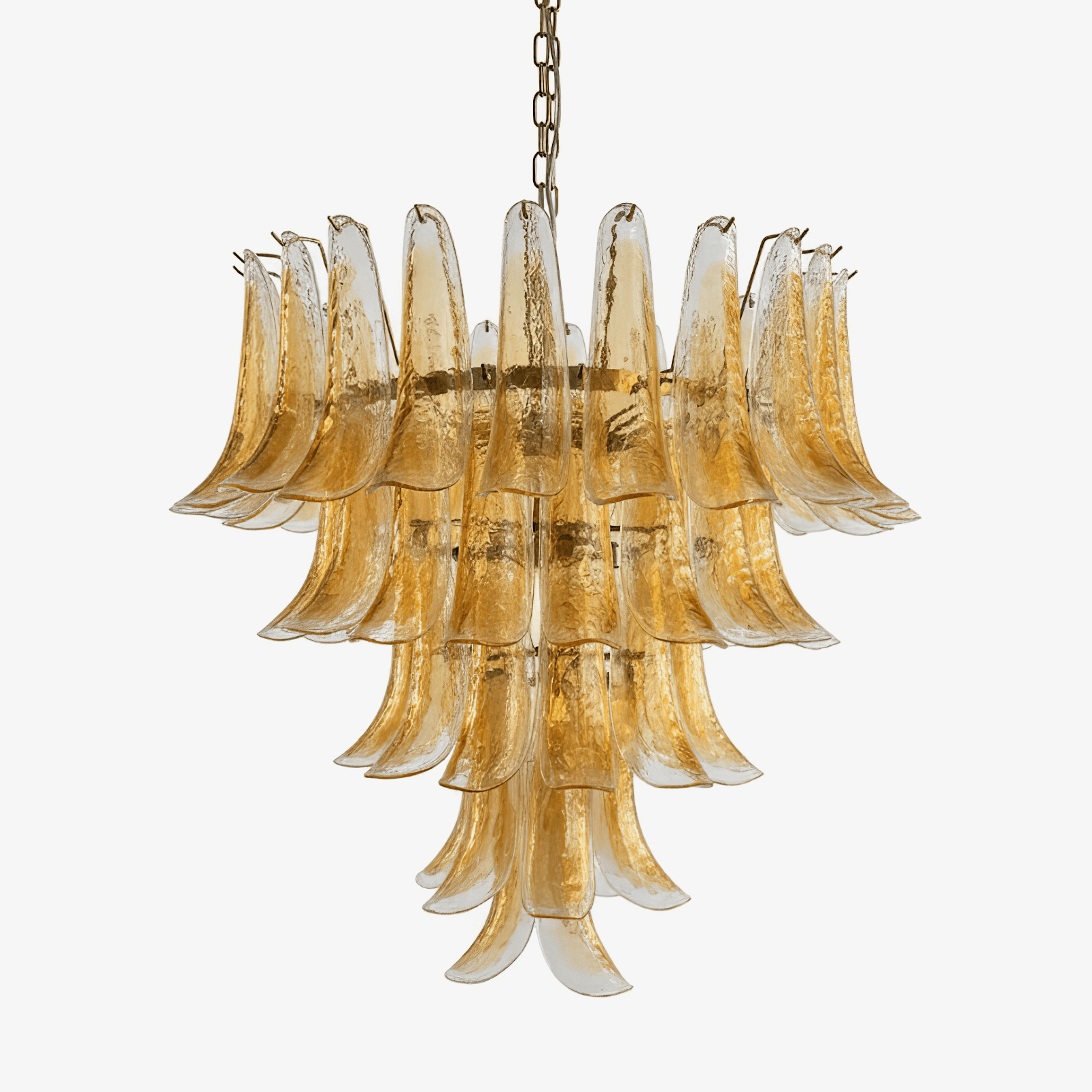 Amber Glass Petals Chandelier