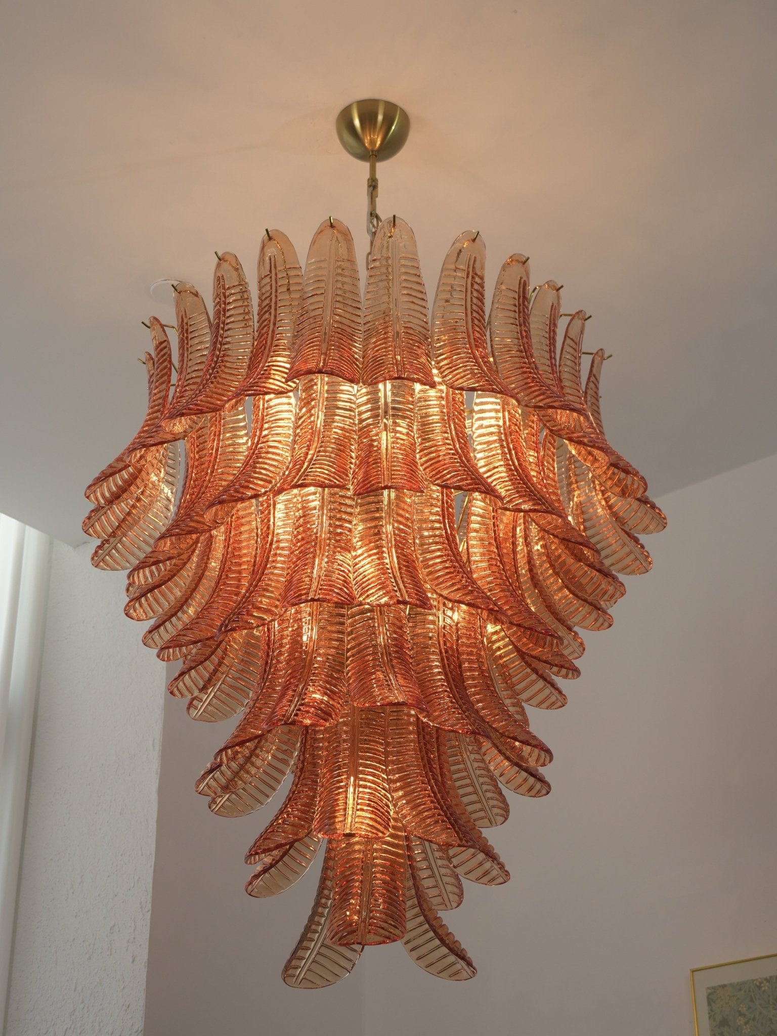 Amber Leaf Cascade Chandelier