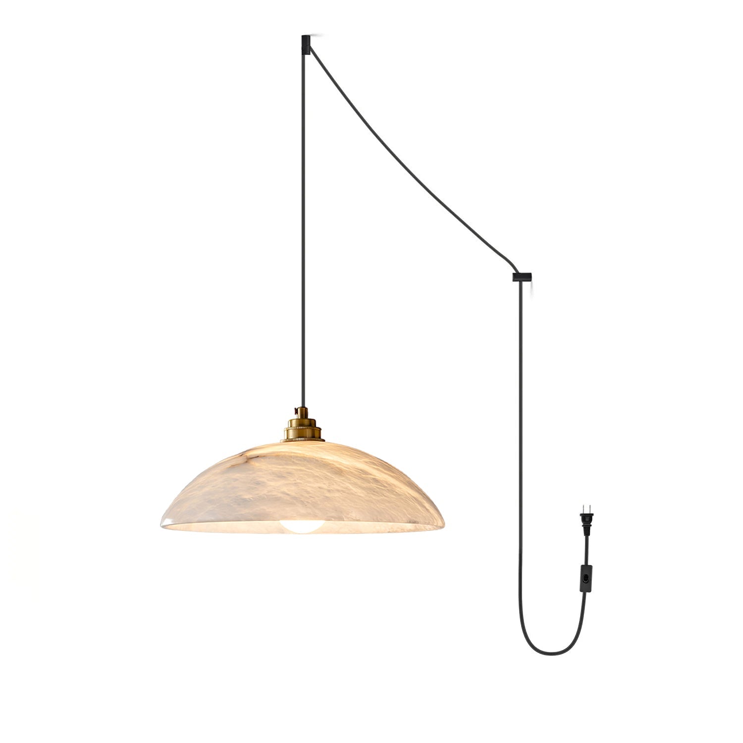Alabaster Dome Swag Alabaster Pendant Lamp