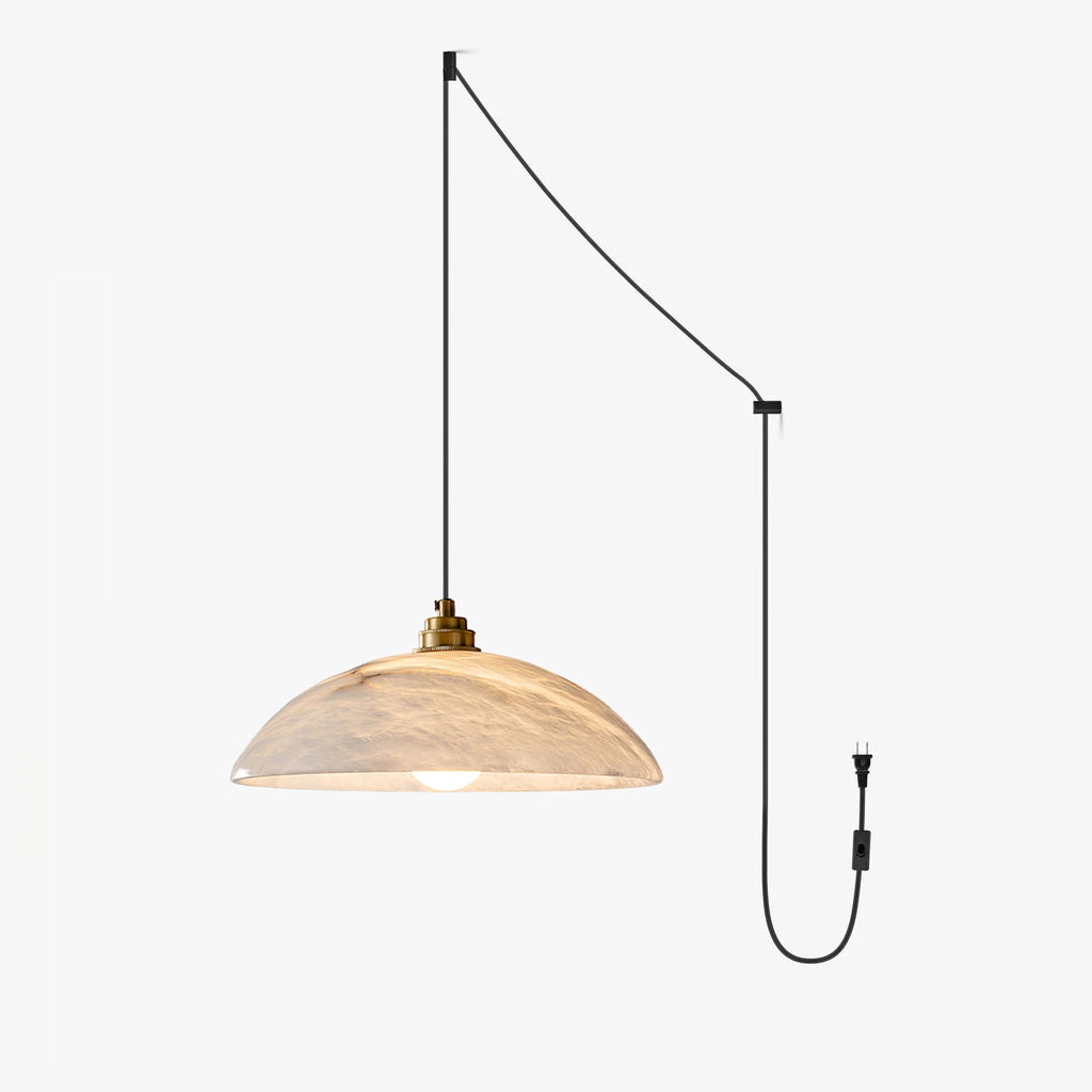 Alabaster Dome Swag Alabaster Pendant Lamp