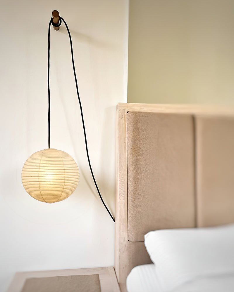 Kozo Paper Globe Swag Pendant (white plug wire)