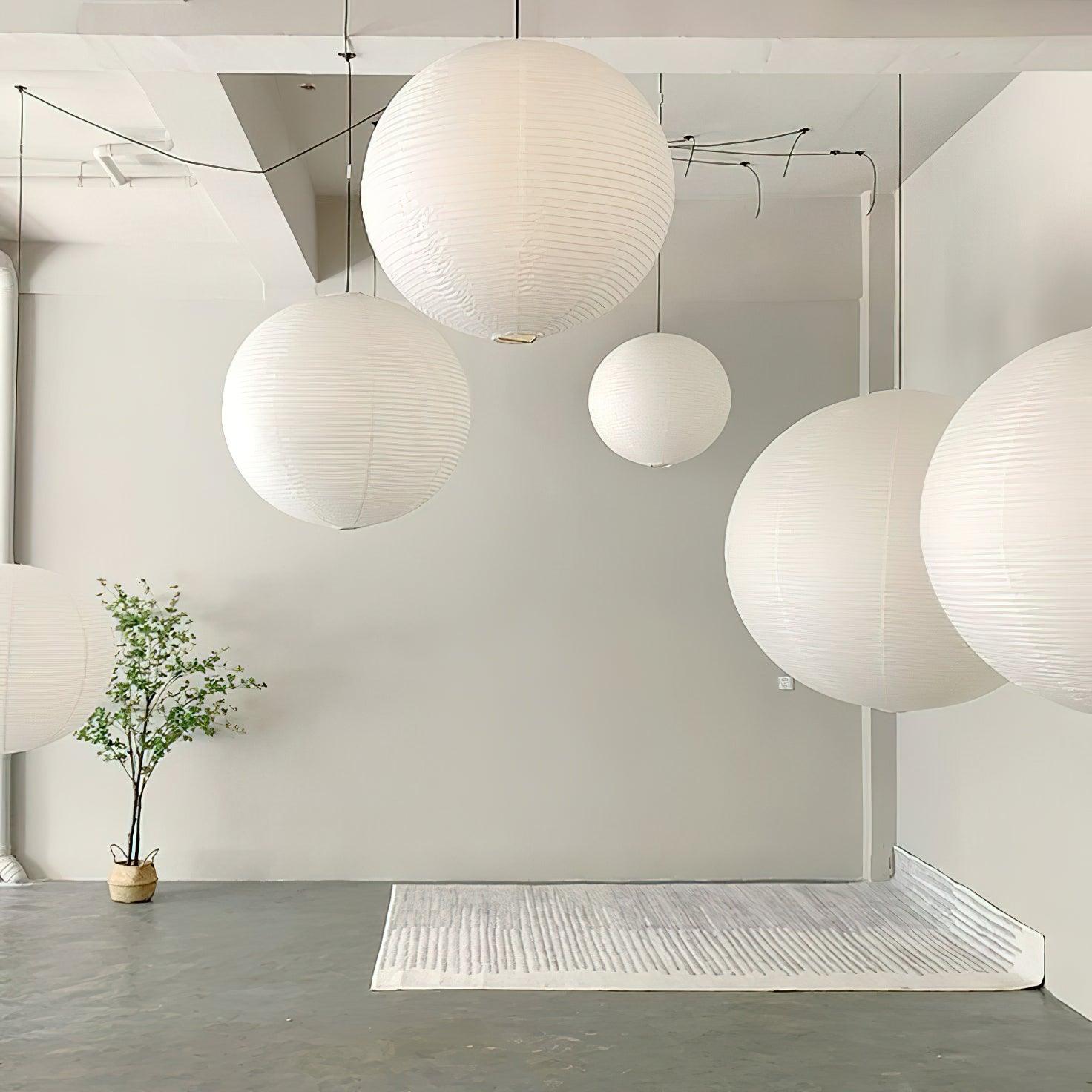 Kozo Paper Globe Swag Pendant (white plug wire)