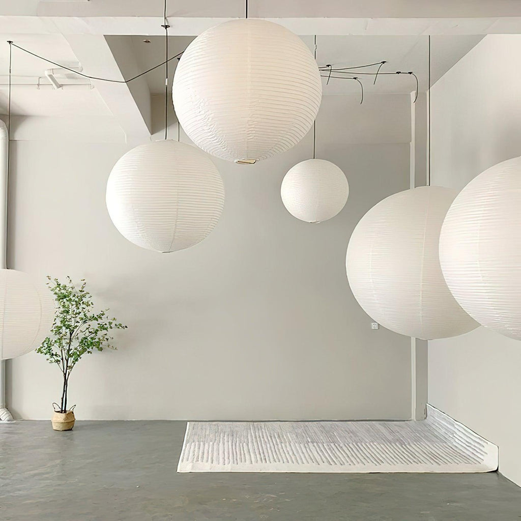 Kozo Paper Globe Swag Pendant (white plug wire)