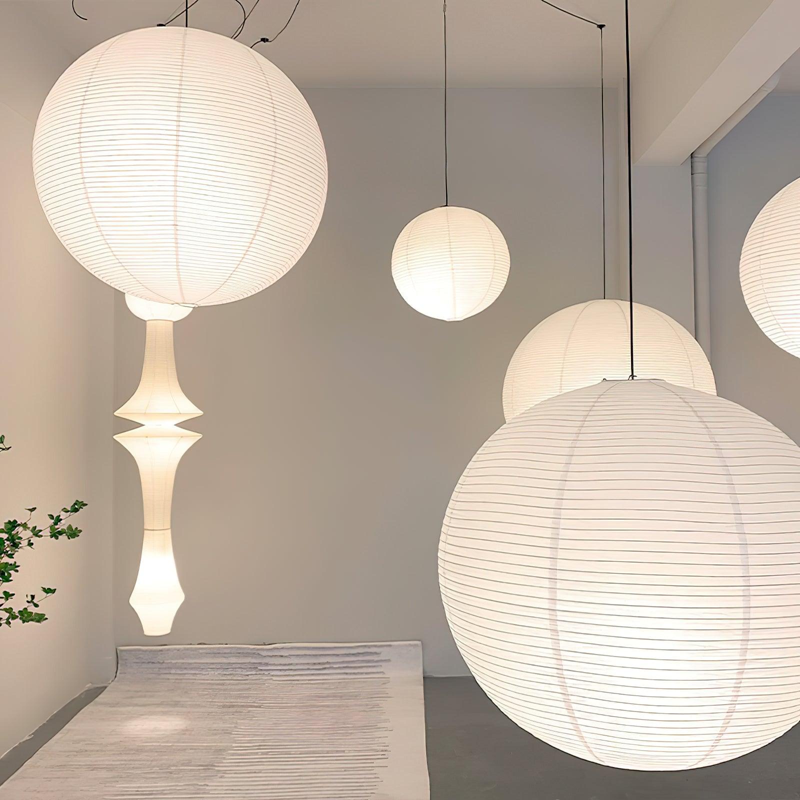 Kozo Paper Globe Swag Pendant (white plug wire)
