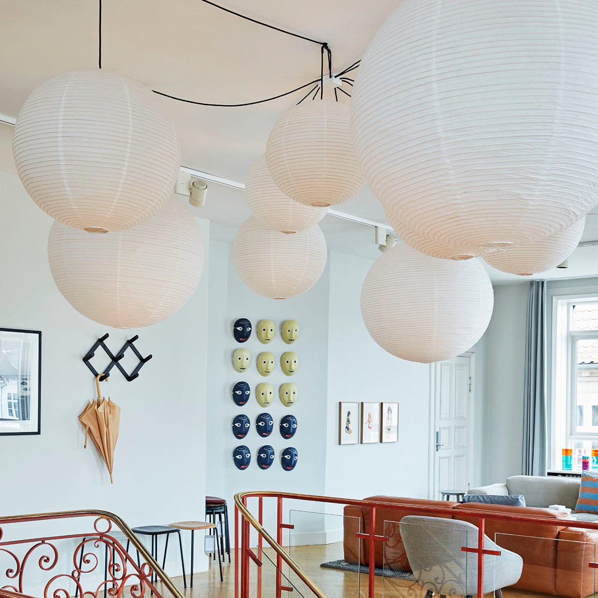 Kozo Paper Globe Swag Pendant (white plug wire)