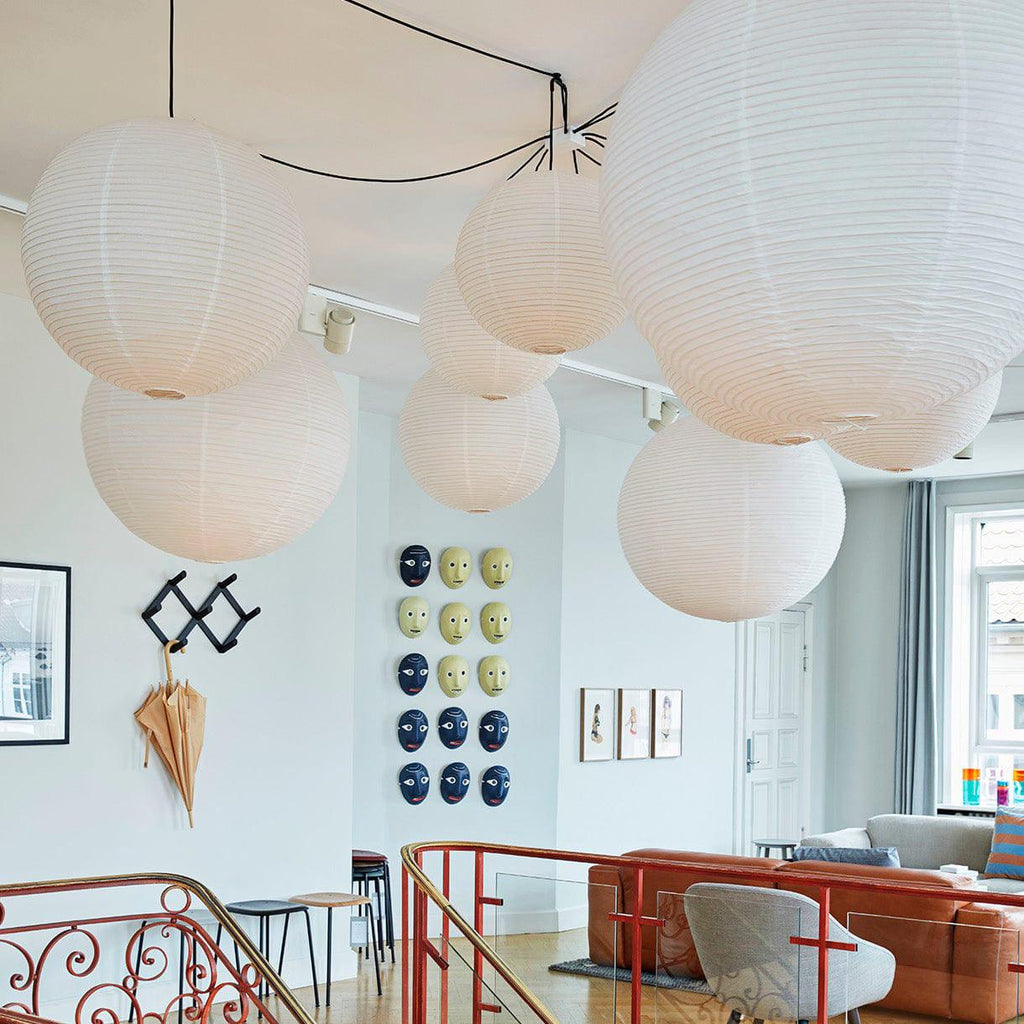 Kozo Paper Globe Swag Pendant (white plug wire)