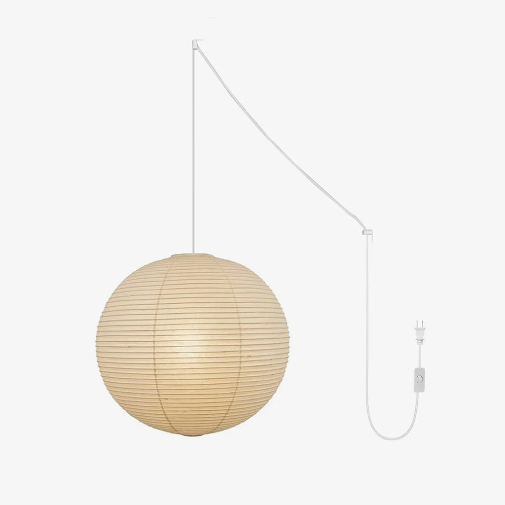 Kozo Paper Globe Swag Pendant (white plug wire)