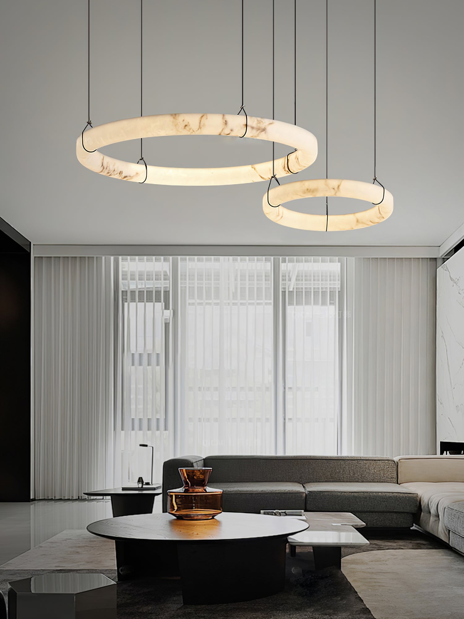 Alabaster Ring Pendant Lamp