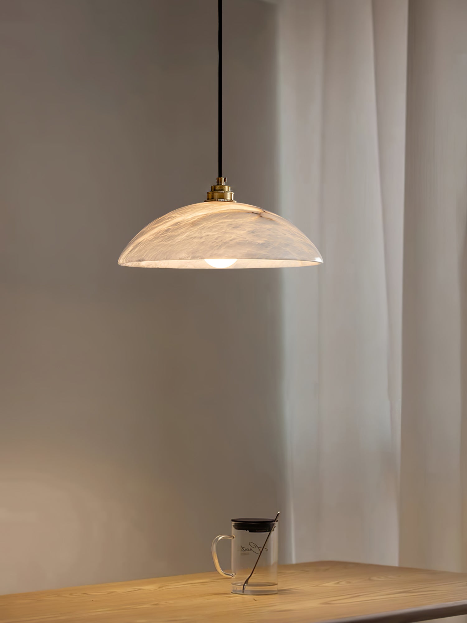 Alabaster Dome Swag Alabaster Pendant Lamp