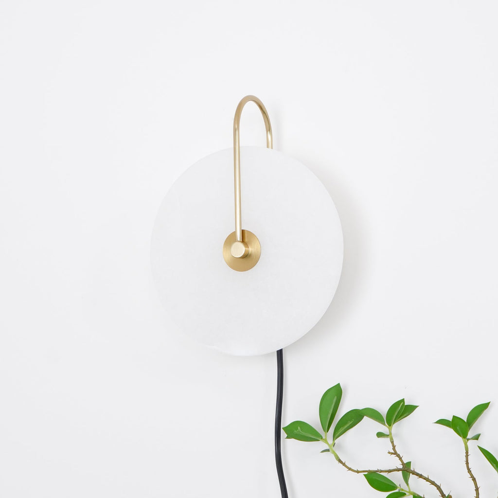 Alabaster LED Plug-In Wall Lamp