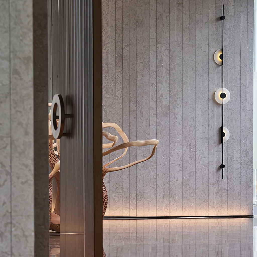Alabaster Vertical Plug-in Wall Sconce
