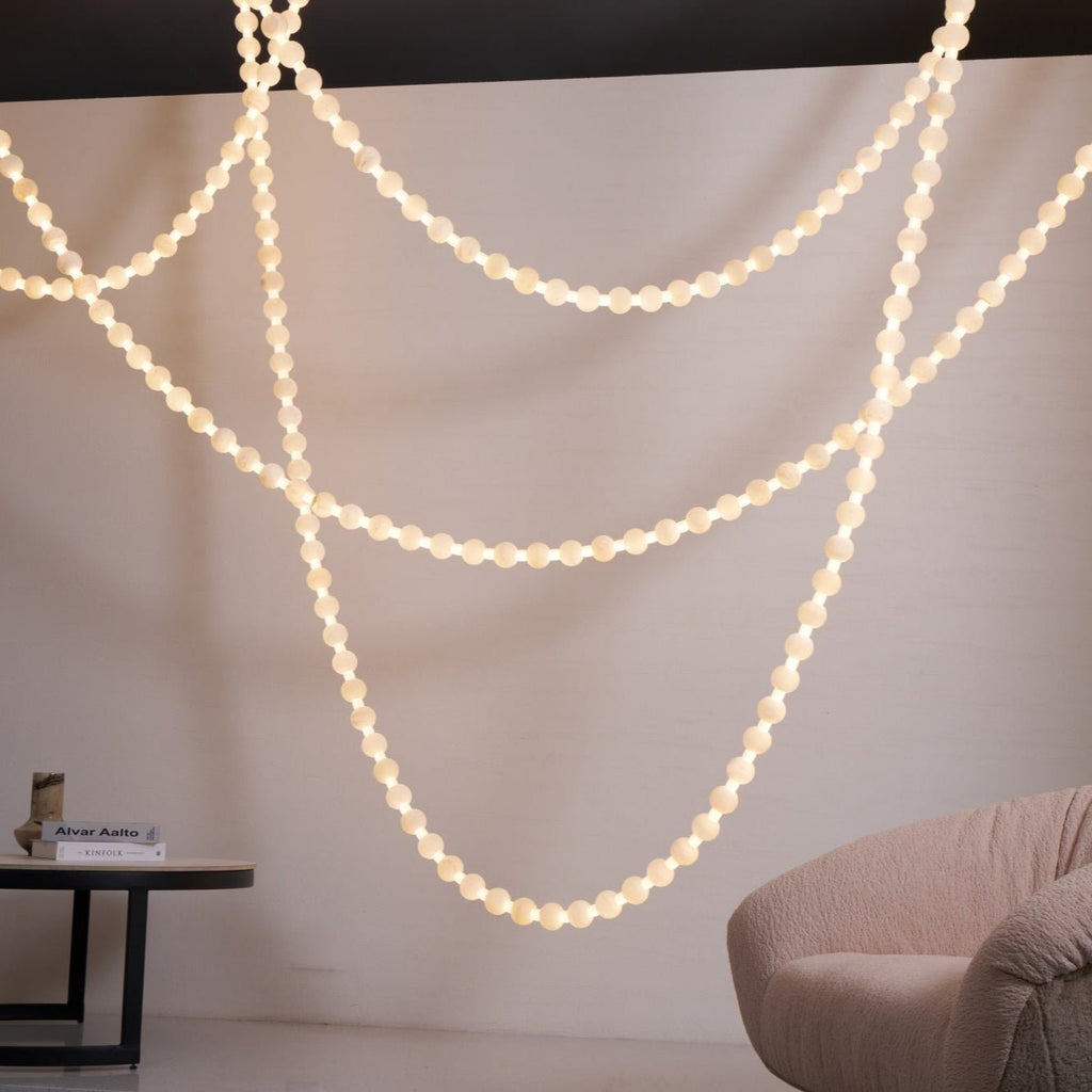 Alabaster Pearl Necklace Chandelier