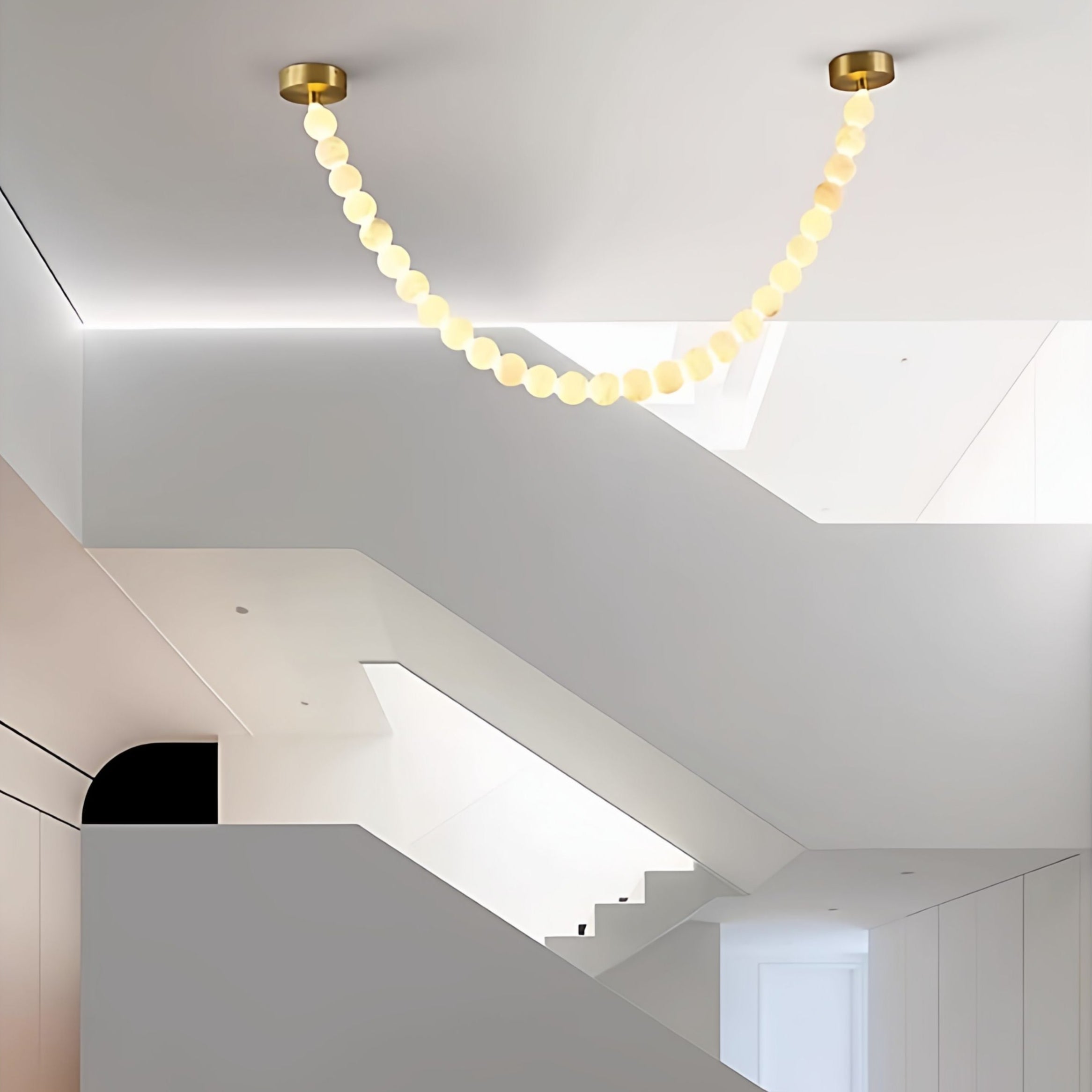 Alabaster Pearl Necklace Chandelier