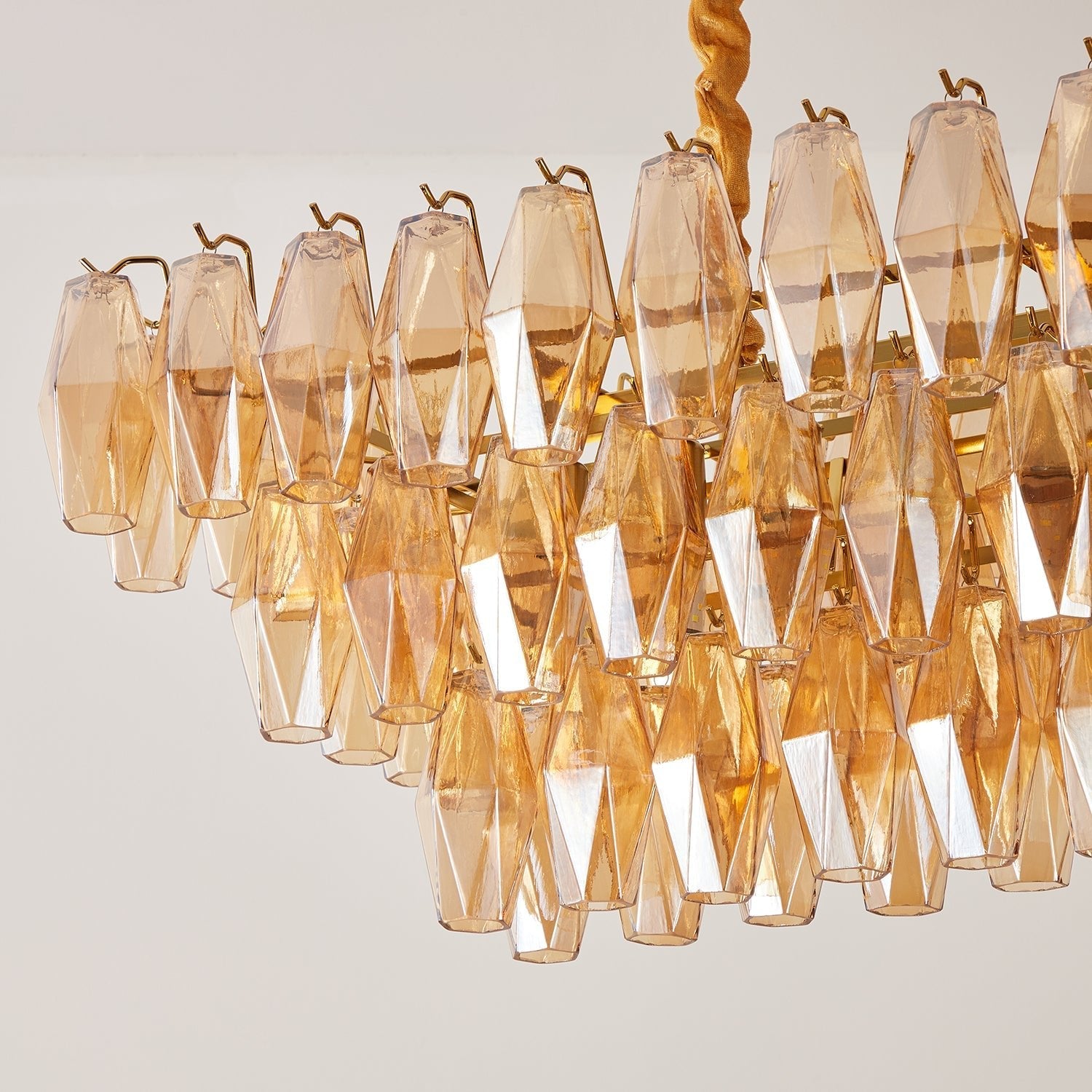 Amber Prism Glass Chandelier