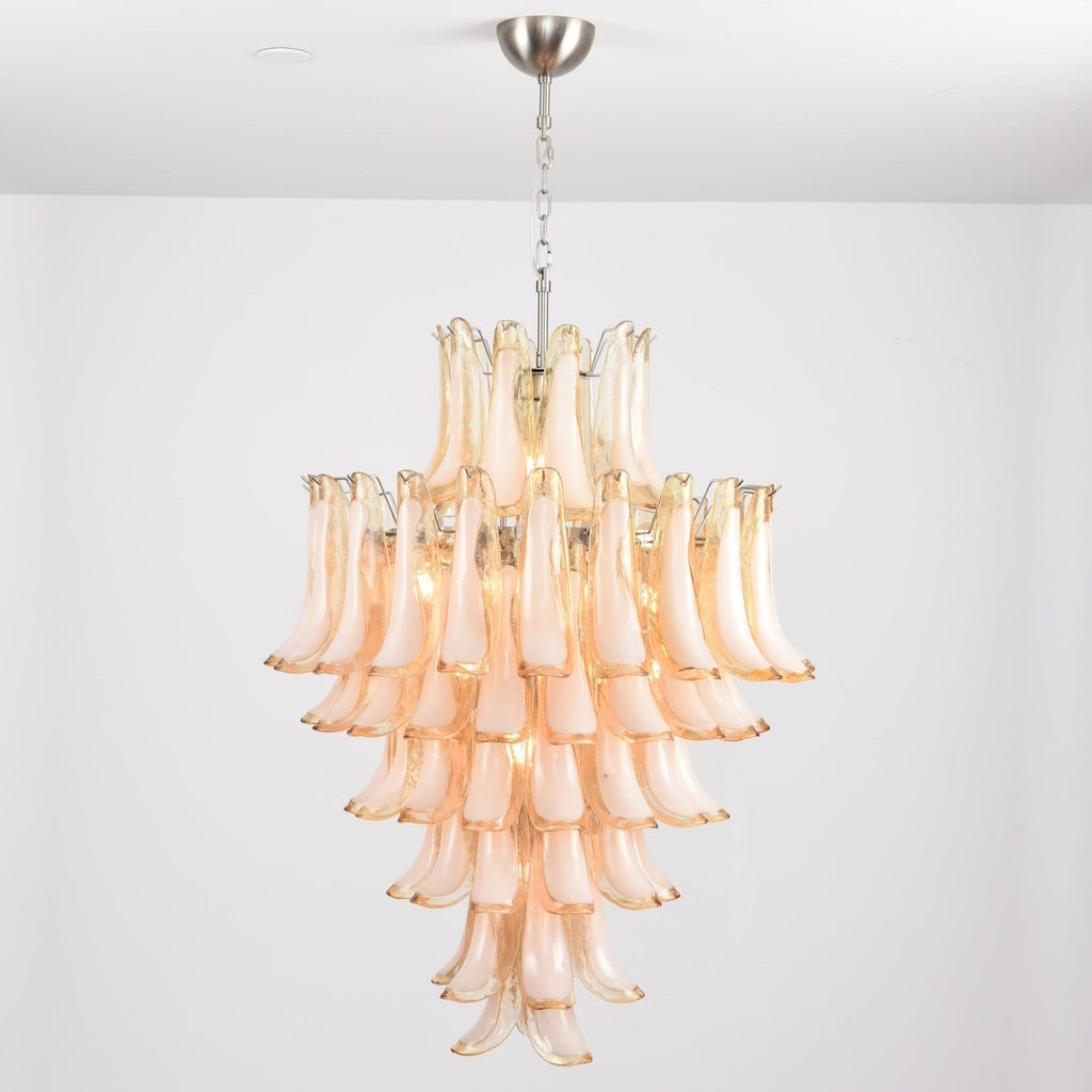 Amber Cloud Glass Petals Chandelier