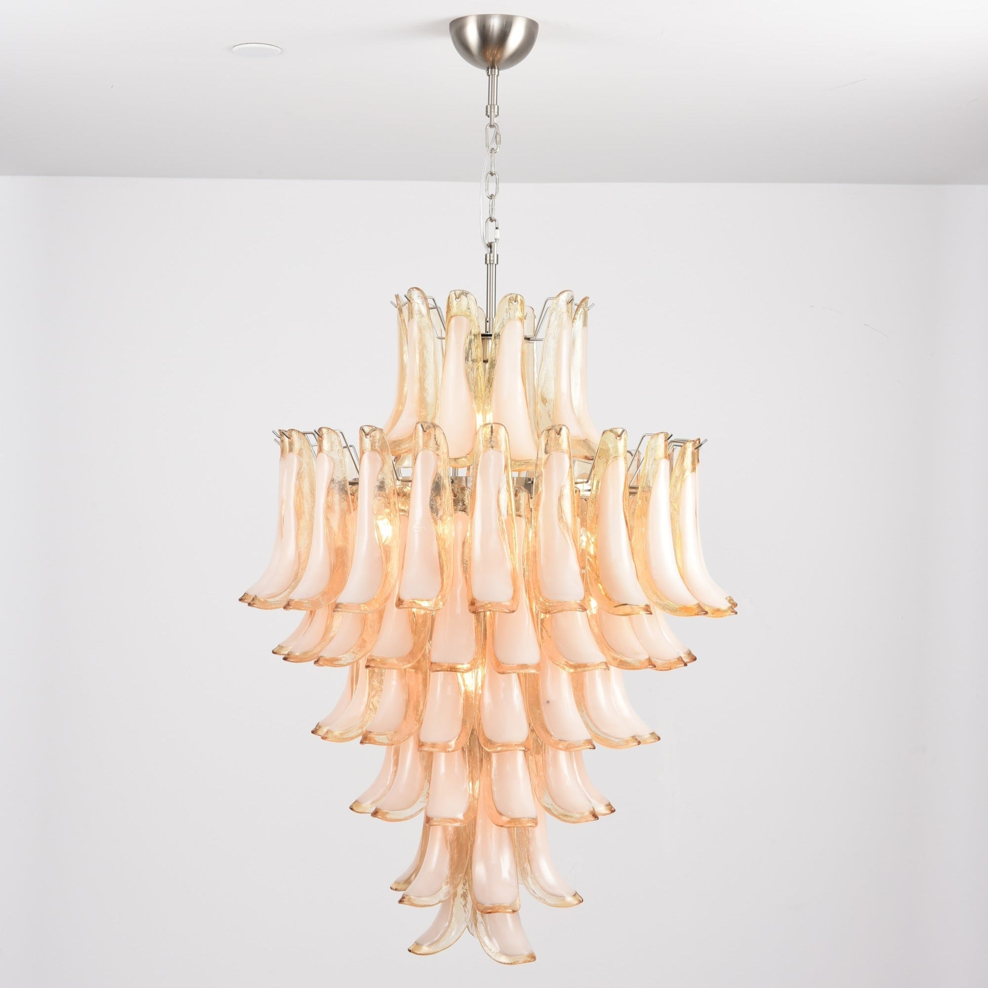 Amber Cloud Glass Petals Chandelier