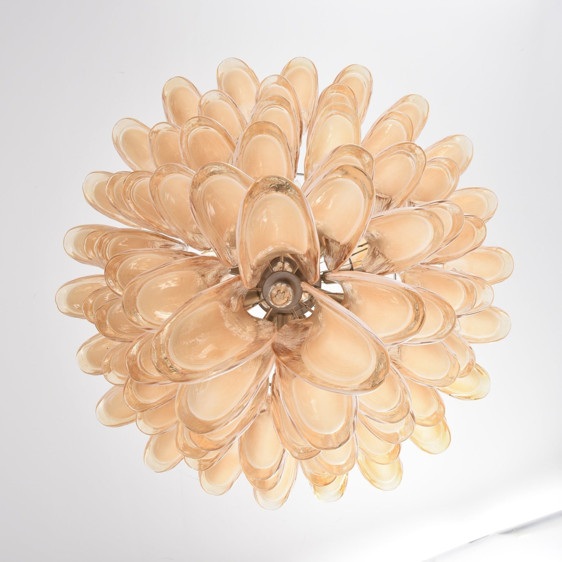 Amber Cloud Glass Petals Chandelier