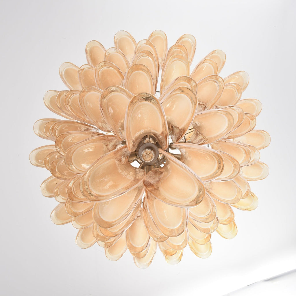 Amber Cloud Glass Petals Chandelier