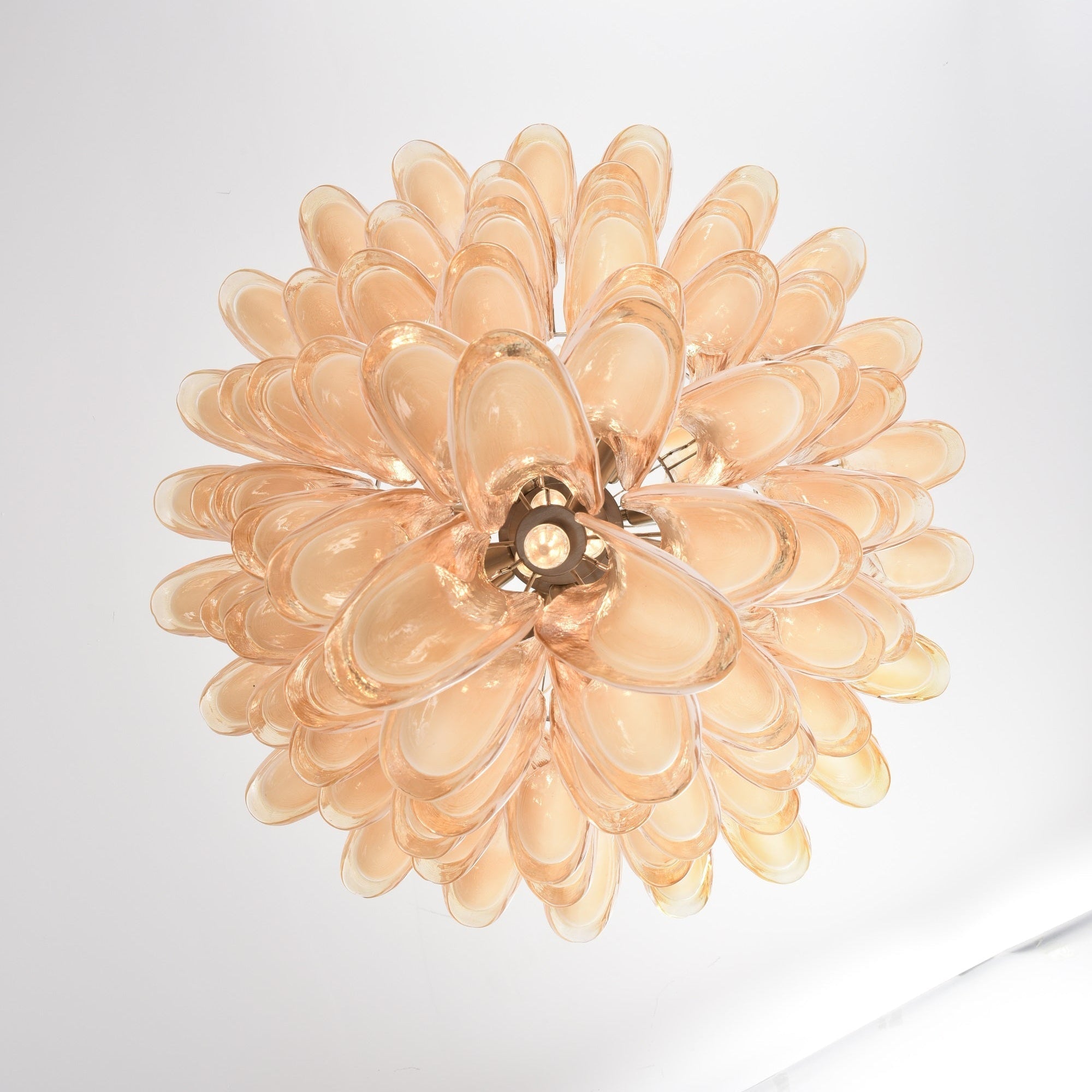 Amber Cloud Glass Petals Chandelier