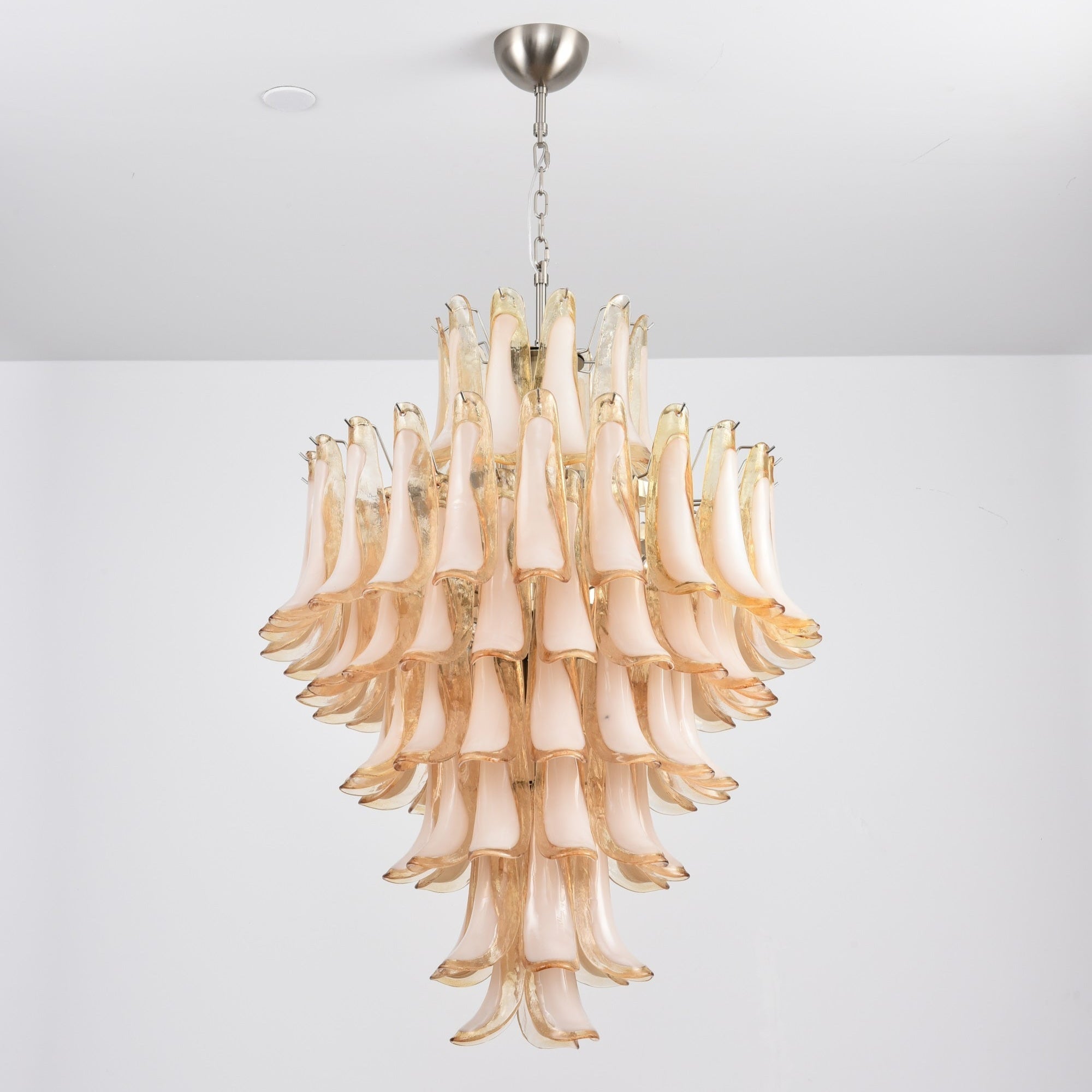 Amber Cloud Glass Petals Chandelier