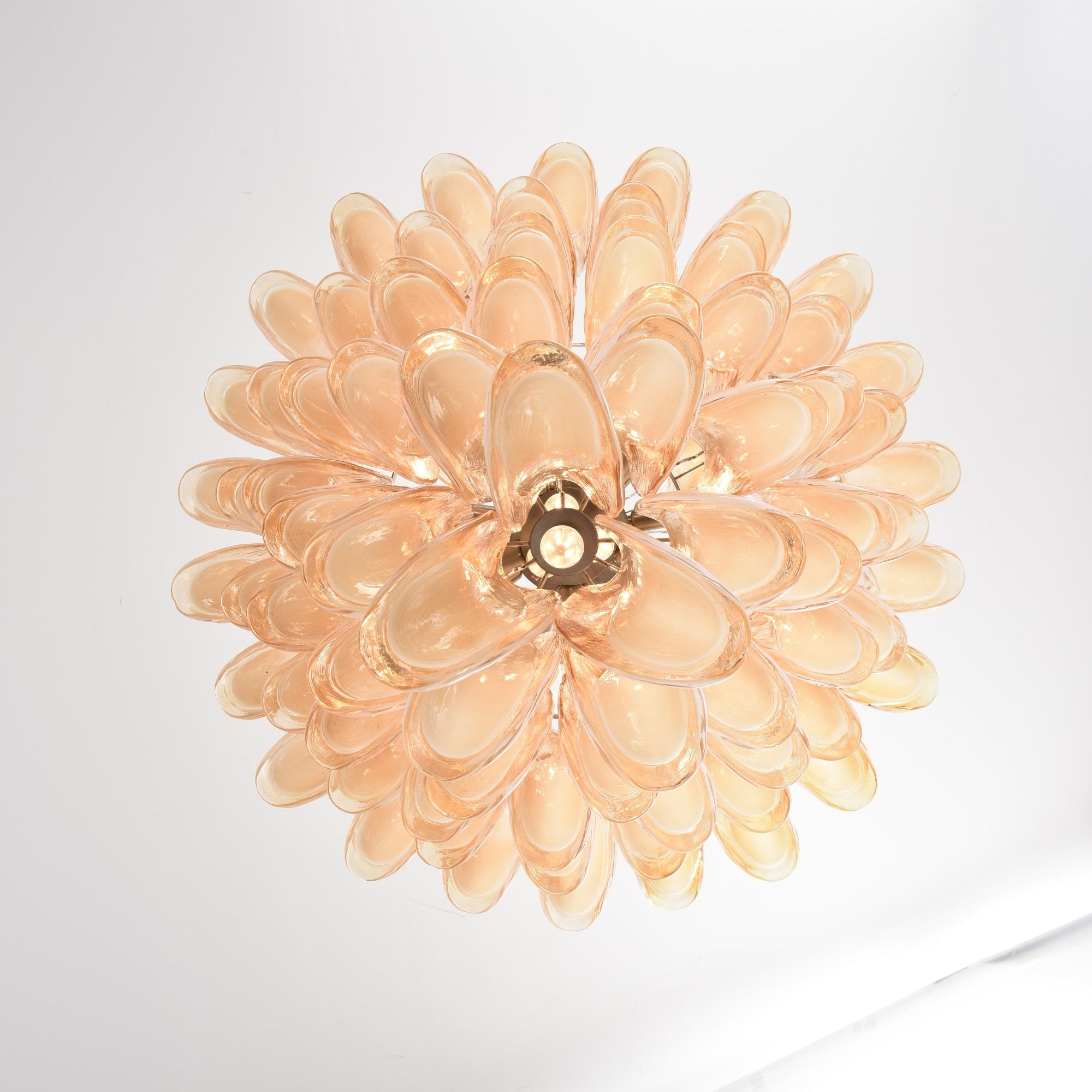 Amber Cloud Glass Petals Chandelier