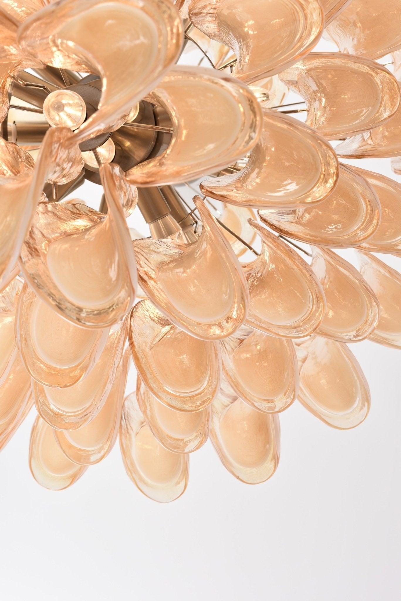 Amber Cloud Glass Petals Chandelier