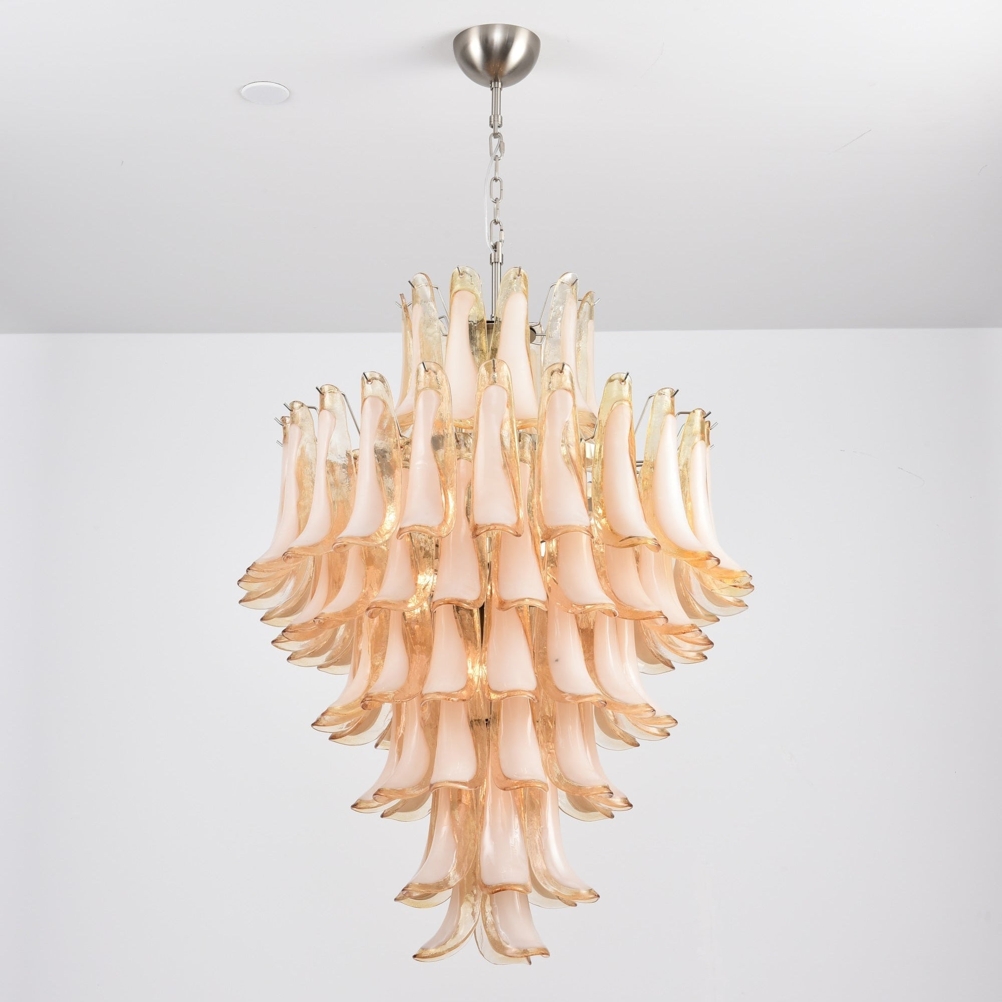 Amber Cloud Glass Petals Chandelier
