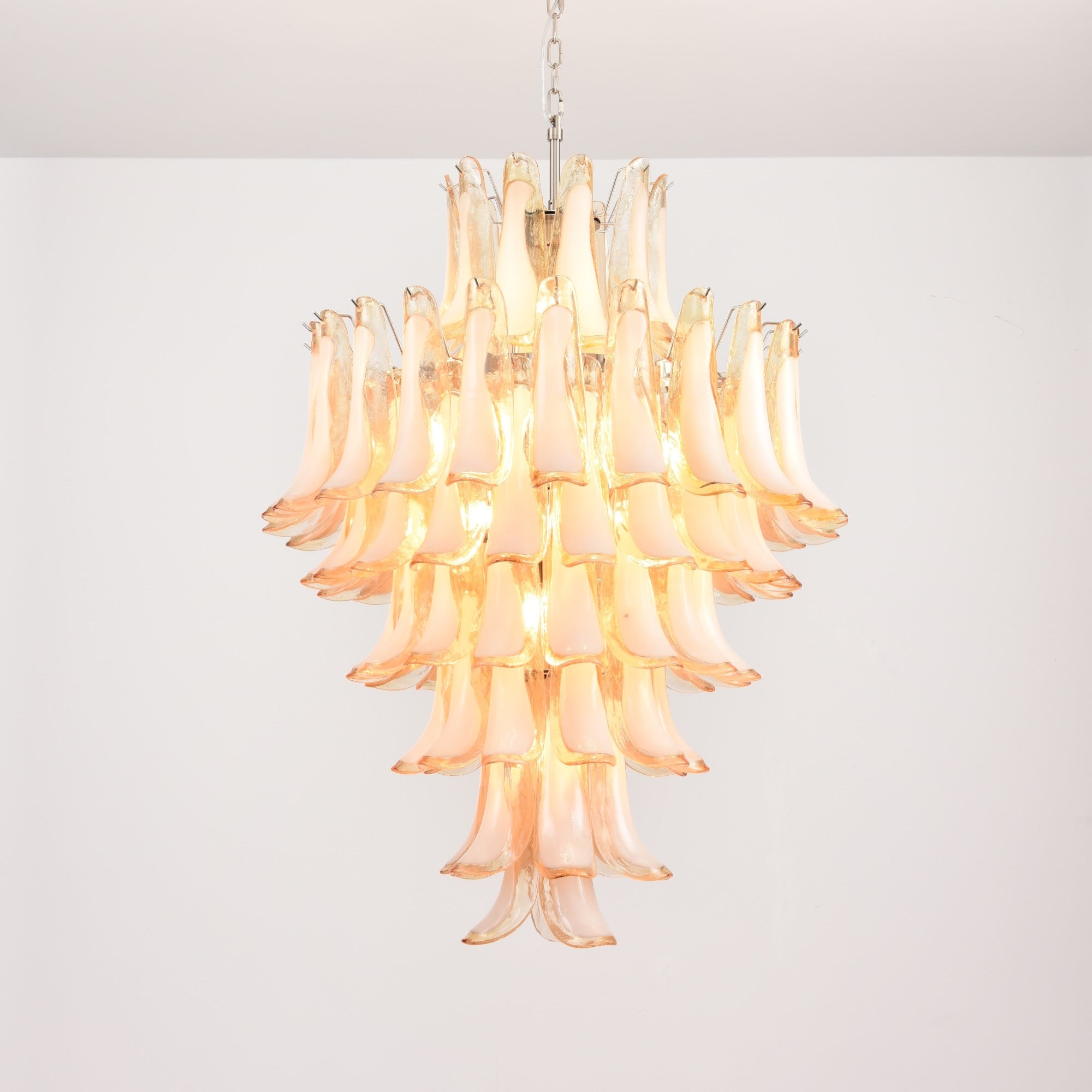 Amber Cloud Glass Petals Chandelier