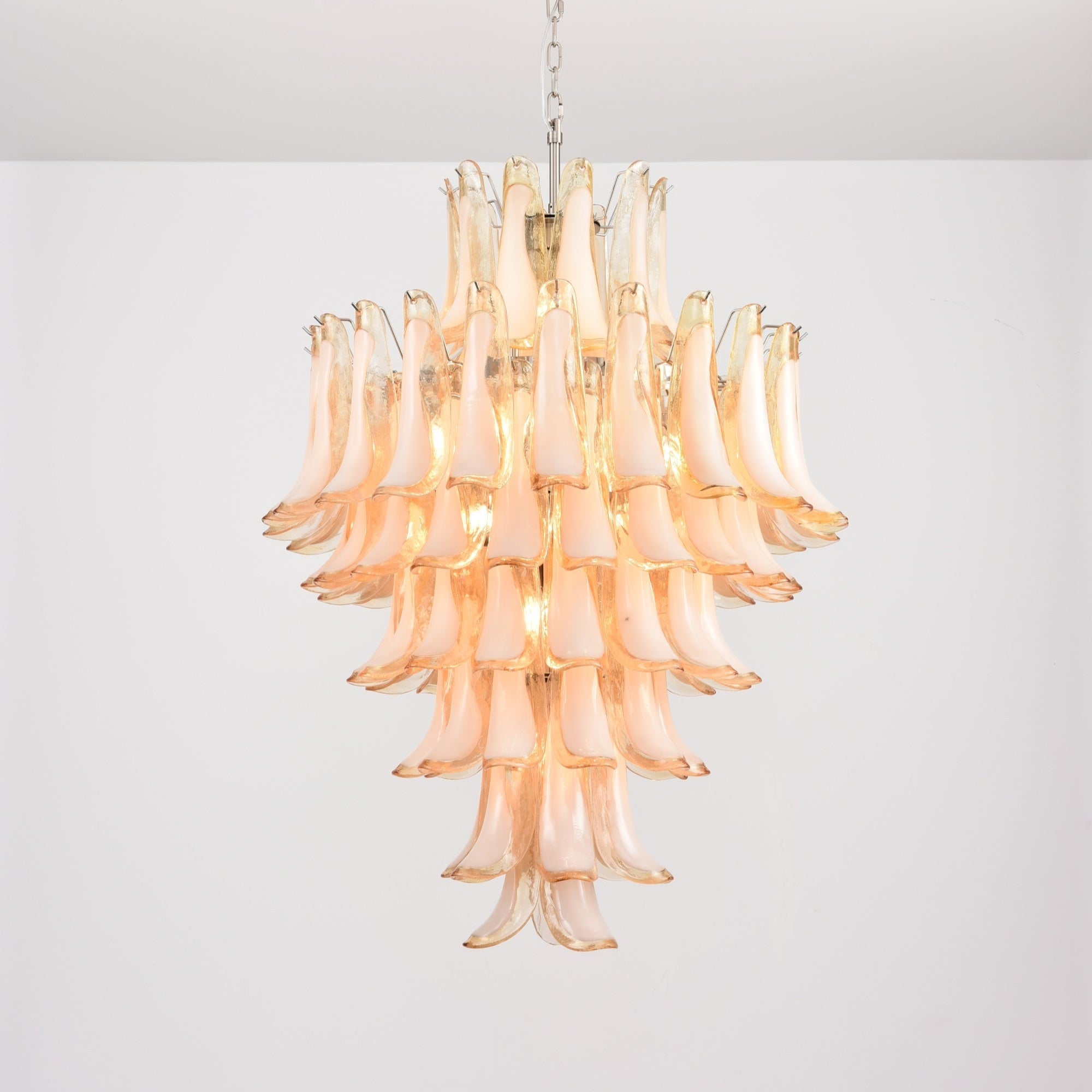 Amber Cloud Glass Petals Chandelier