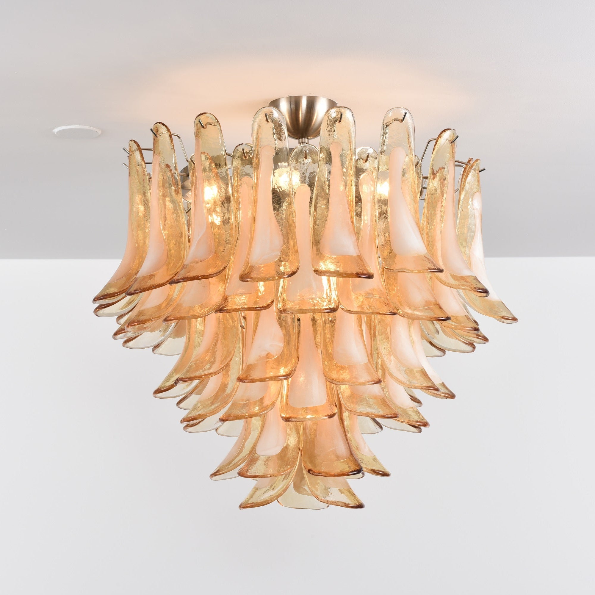 Amber Petal Glass Ceiling Lamp