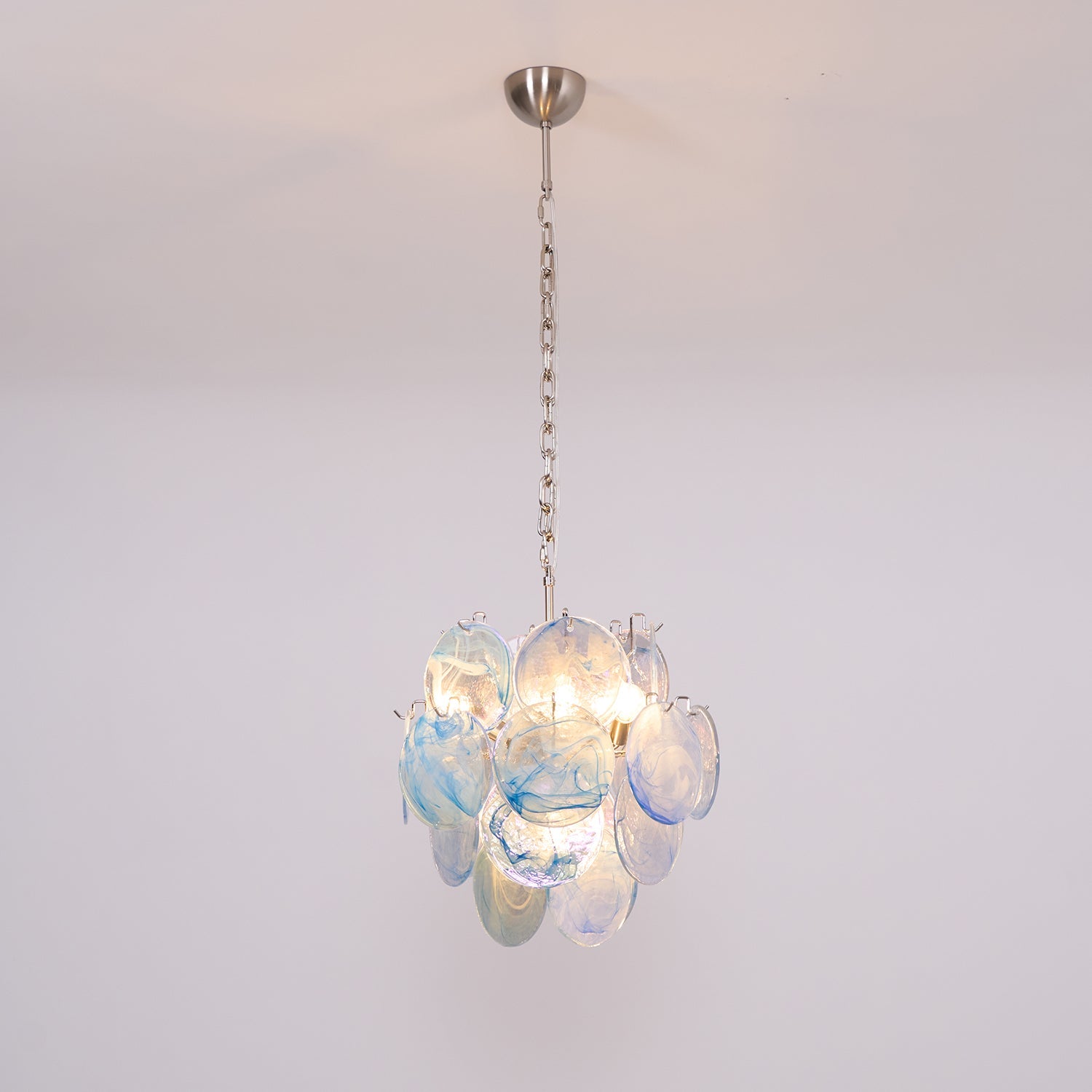 Aqua Blue Glass Chandelier