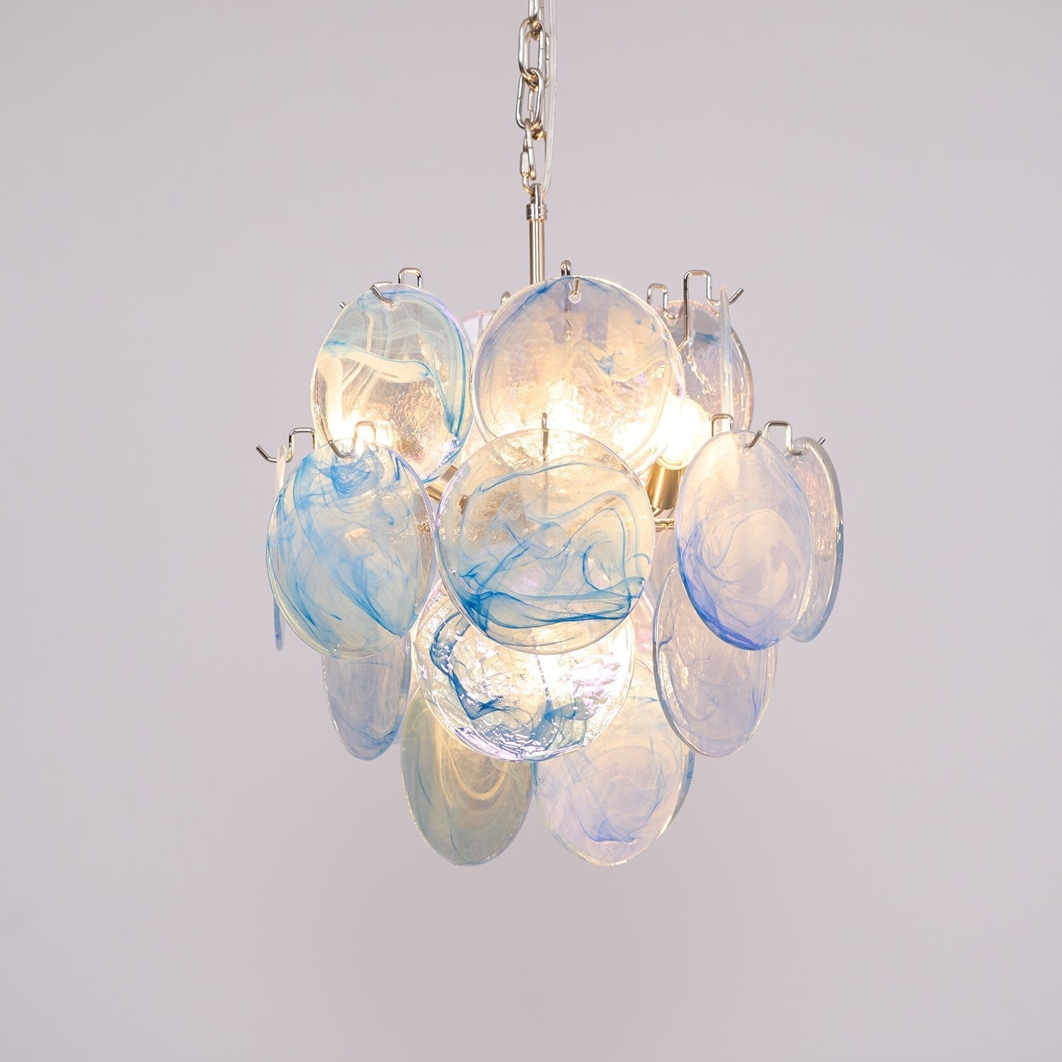 Aqua Blue Glass Chandelier