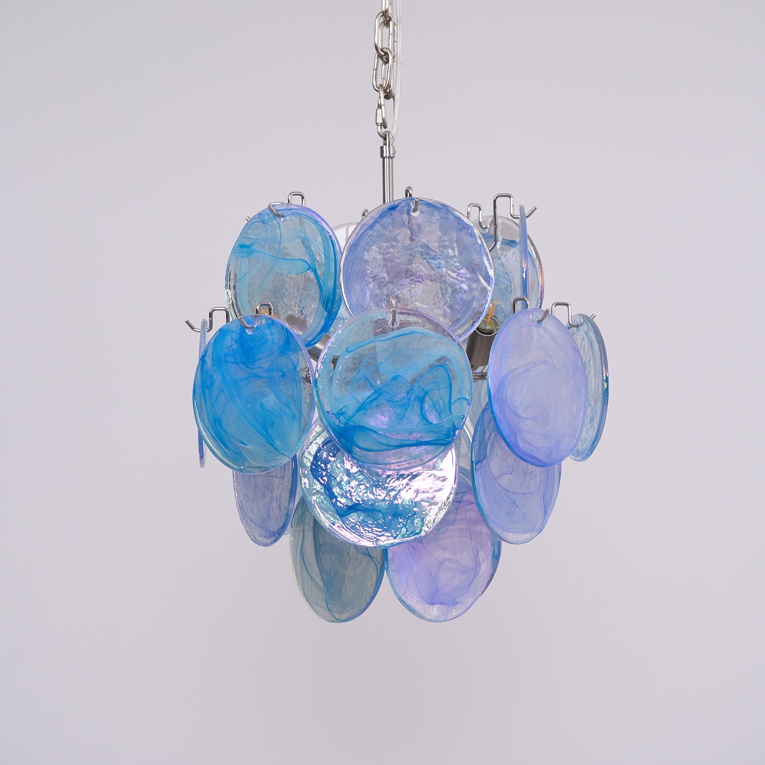 Aqua Blue Glass Chandelier
