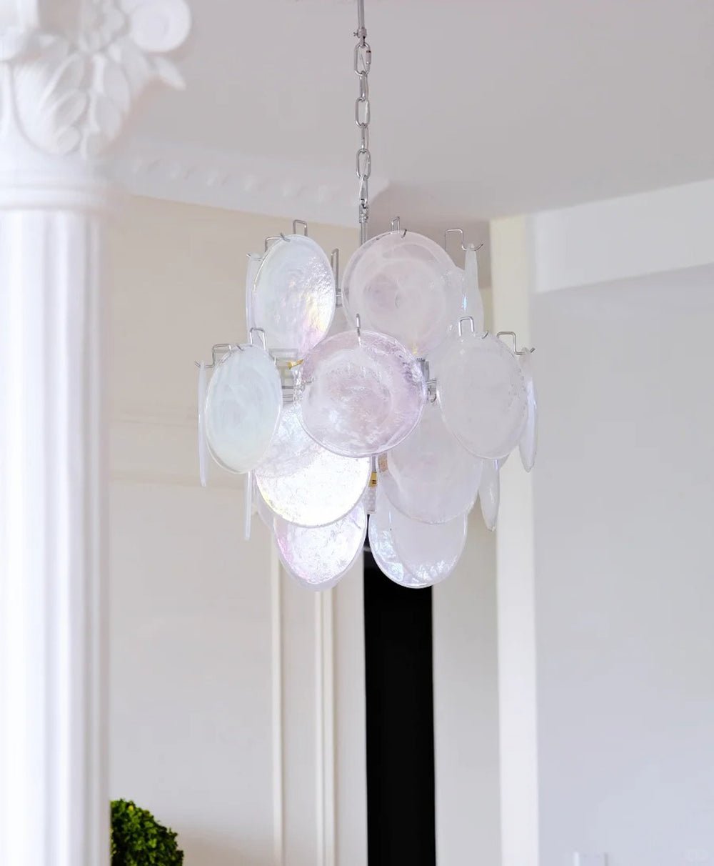 Aqua White Glass Chandelier