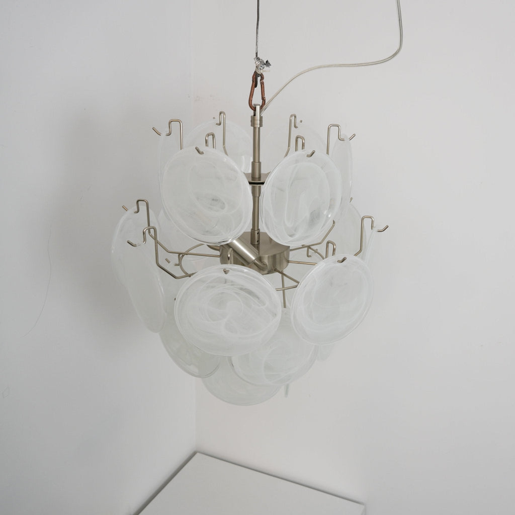 Aqua White Glass Chandelier