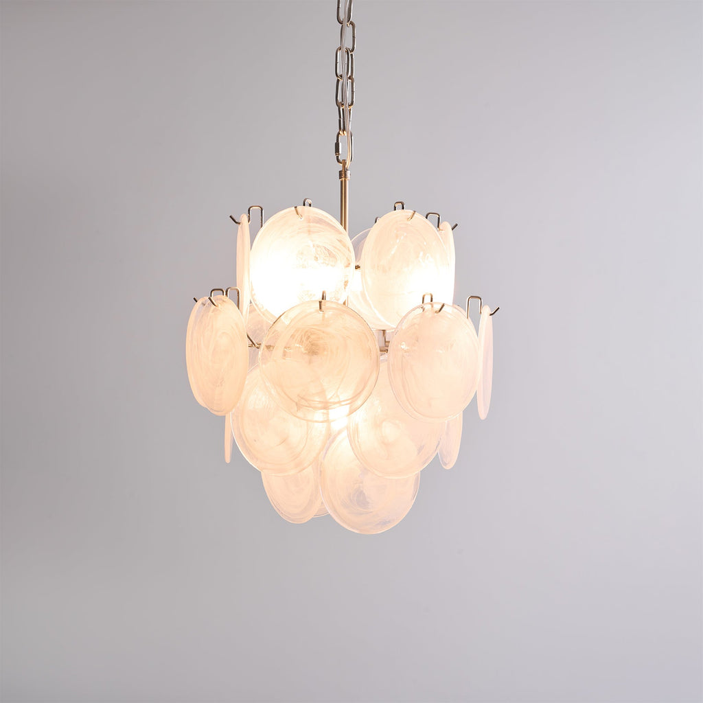 Aqua White Glass Chandelier