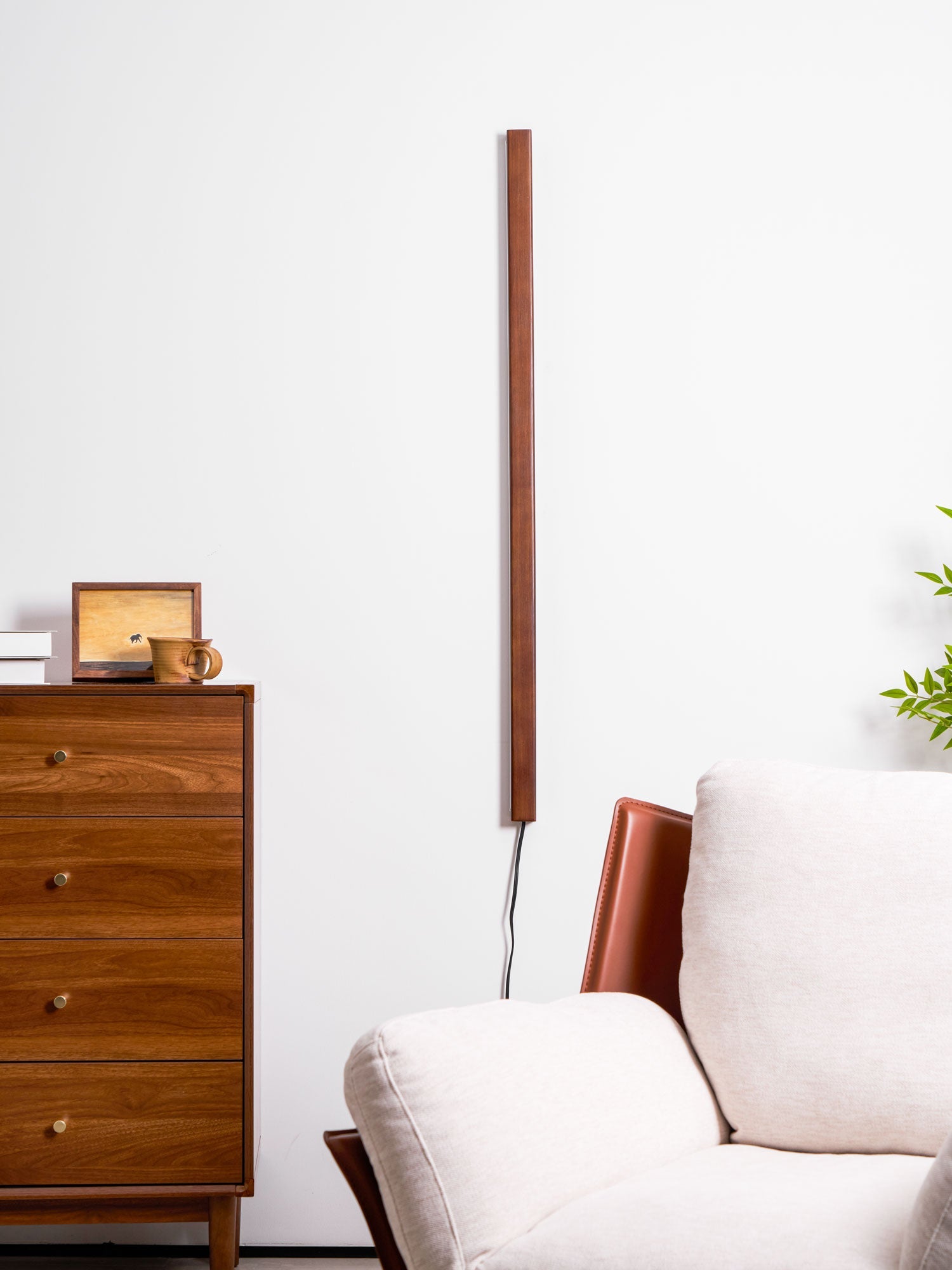 Arlo Linear Wood Plug-in Wall Light