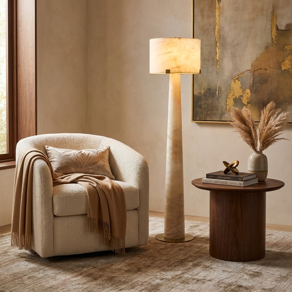 Aterion Alabaster Floor Lamp