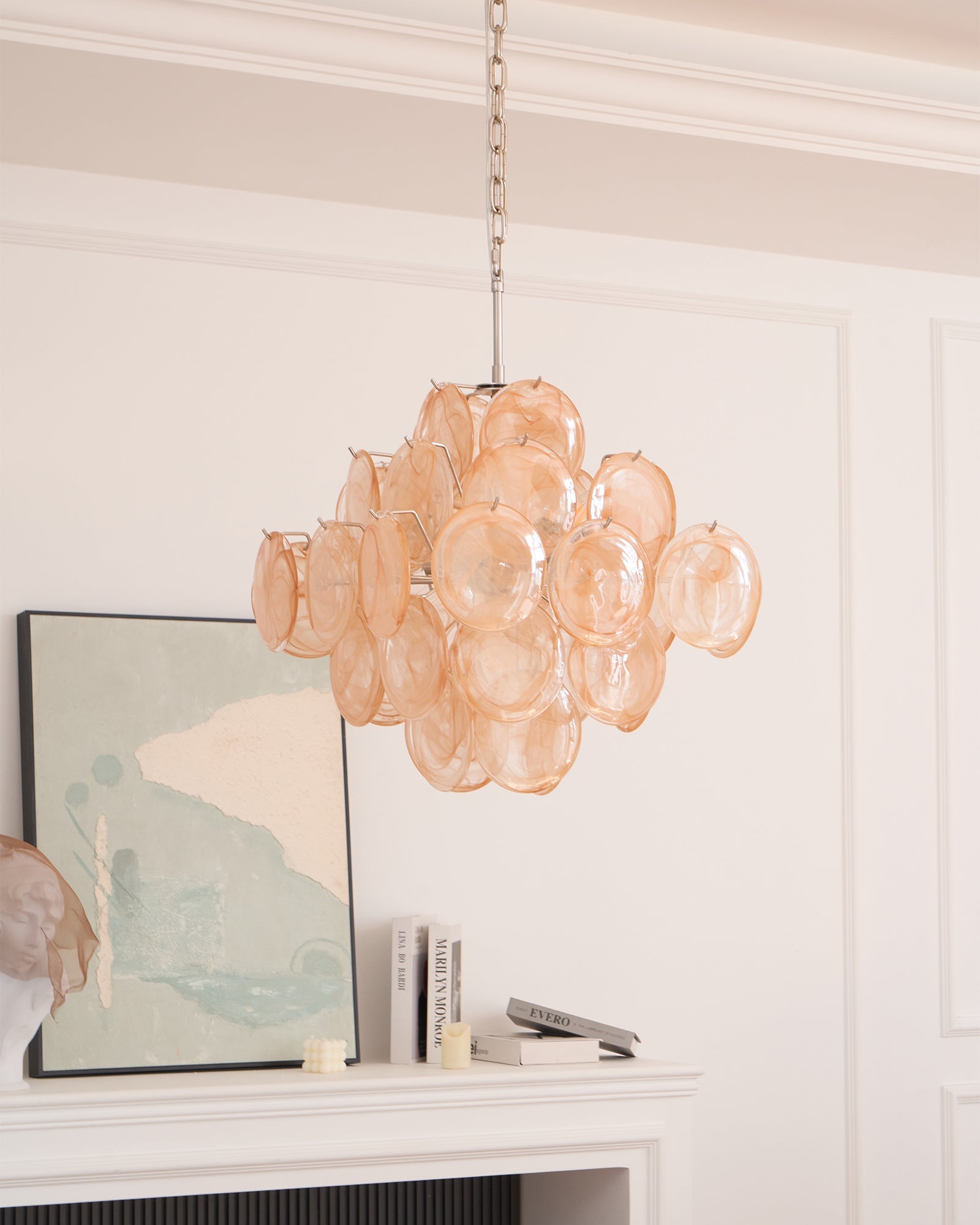 Aurelia Apricot Glass Chandelier