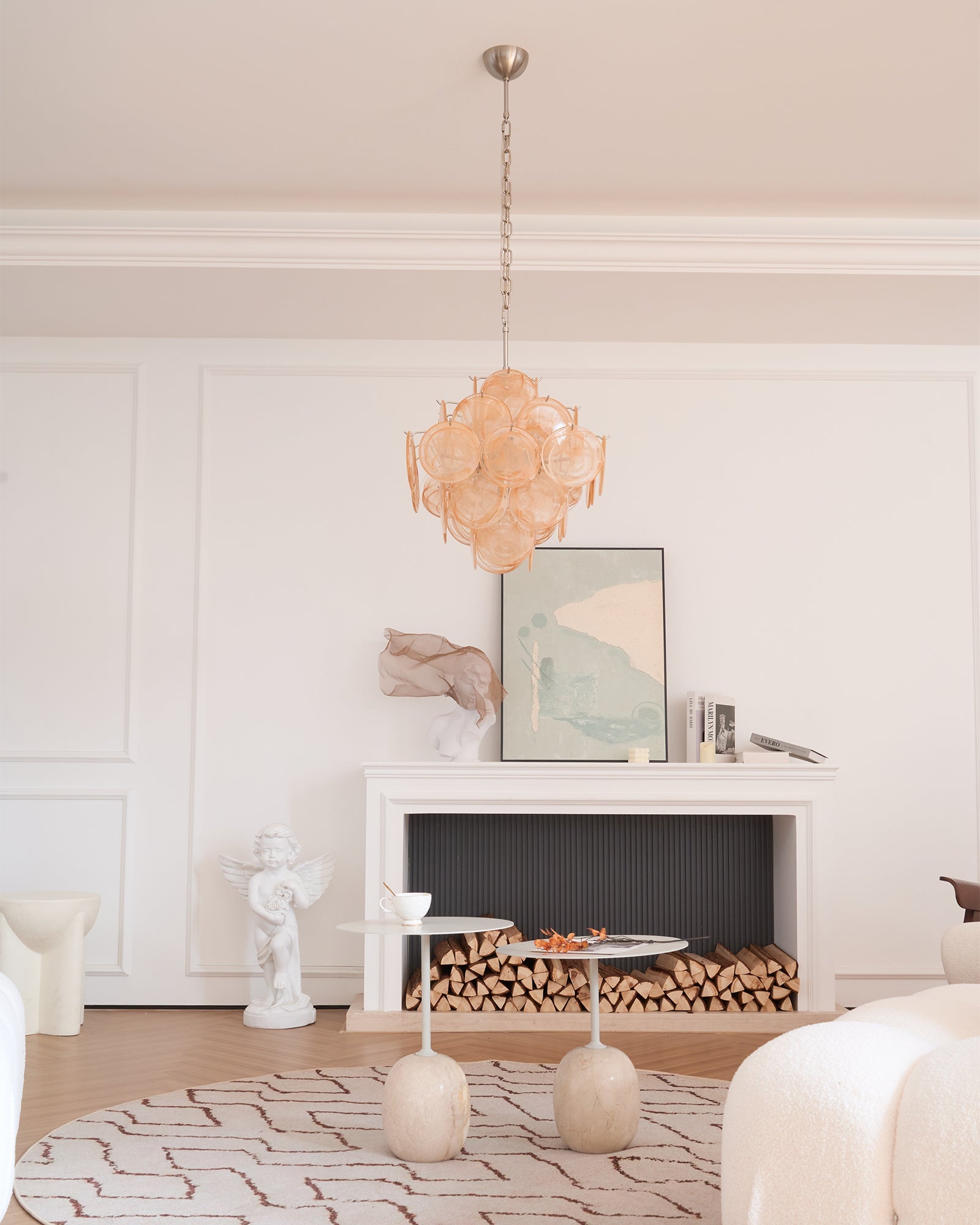 Aurelia Apricot Glass Chandelier