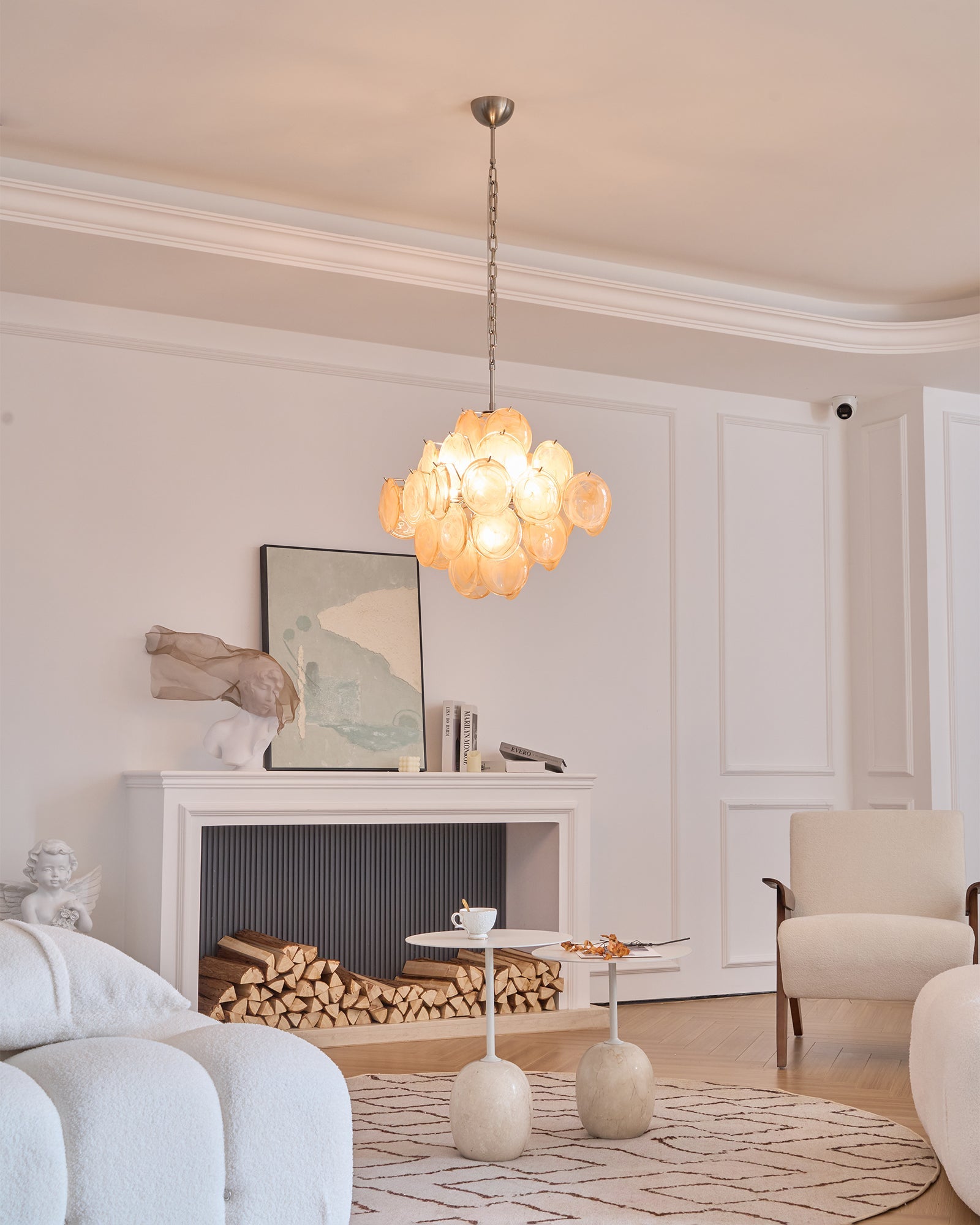 Aurelia Apricot Glass Chandelier