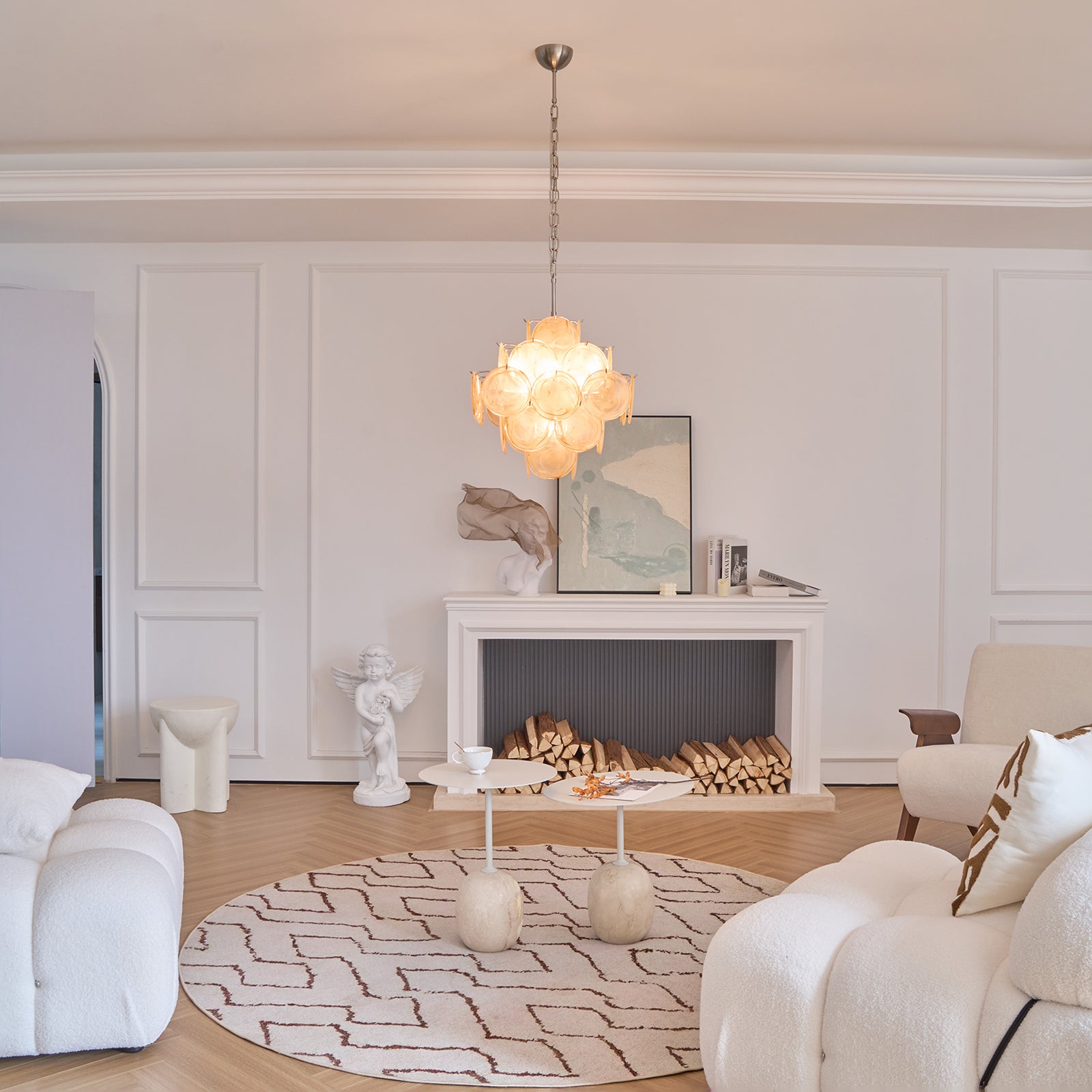 Aurelia Apricot Glass Chandelier