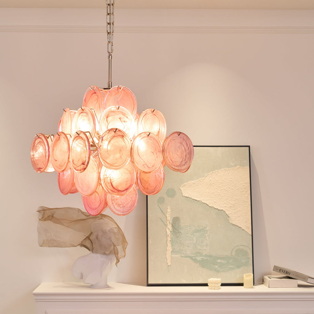 Aurelia Pink Glass Chandelier