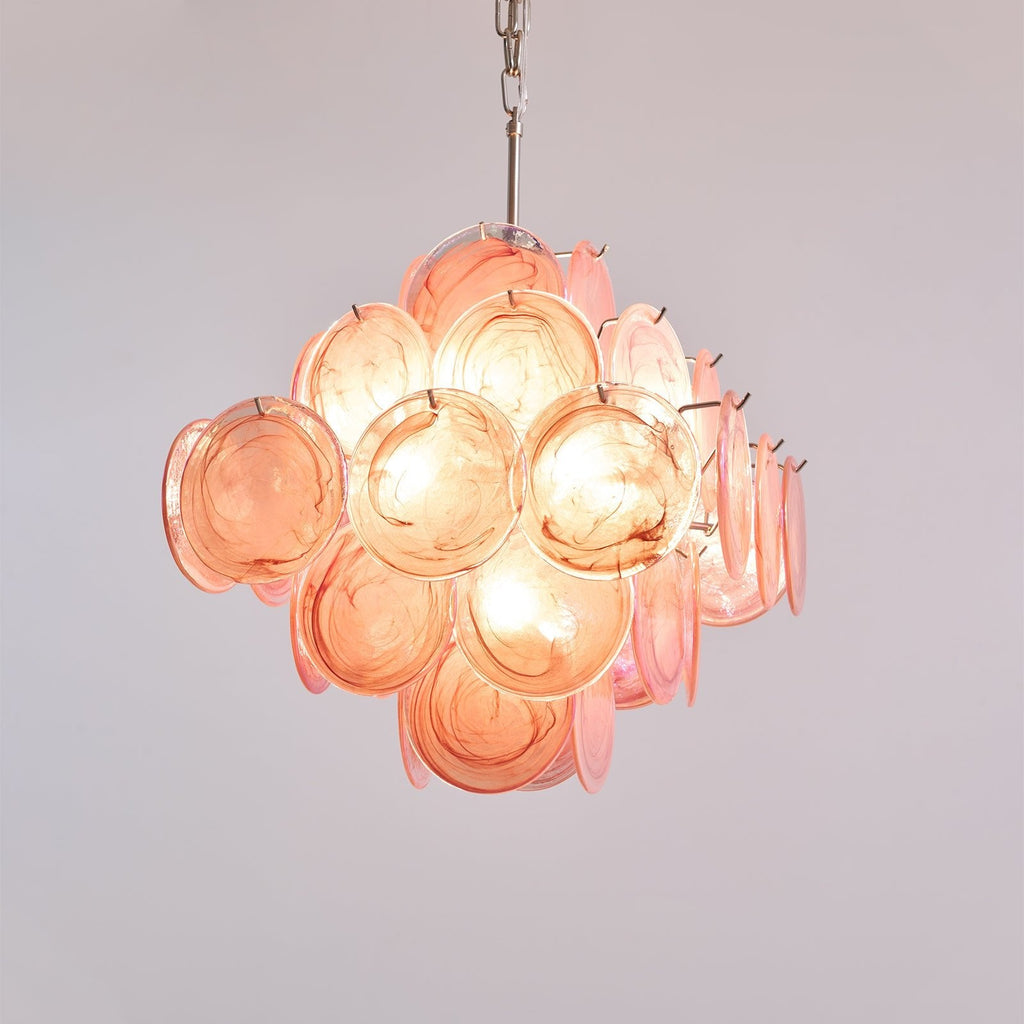 Aurelia Pink Glass Chandelier
