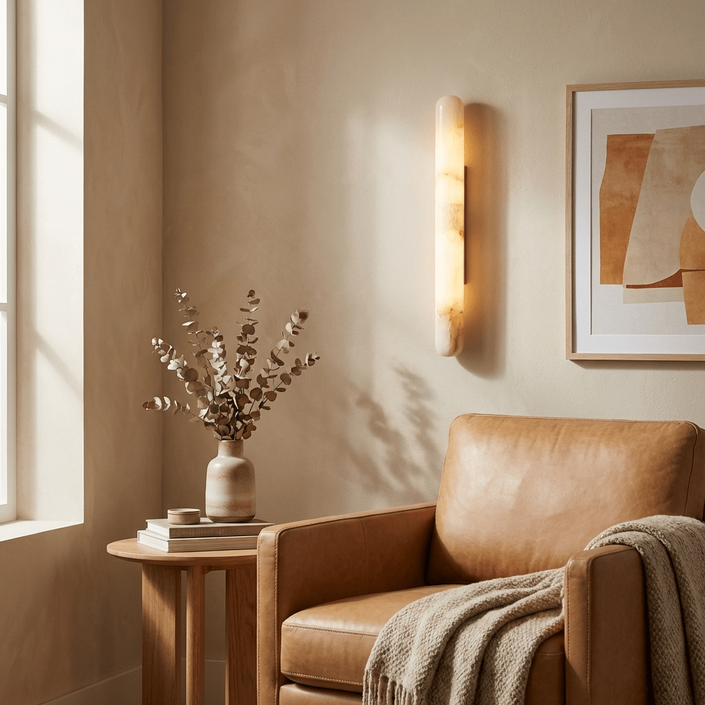 Aurelia Slim Alabaster Linear Wall Light