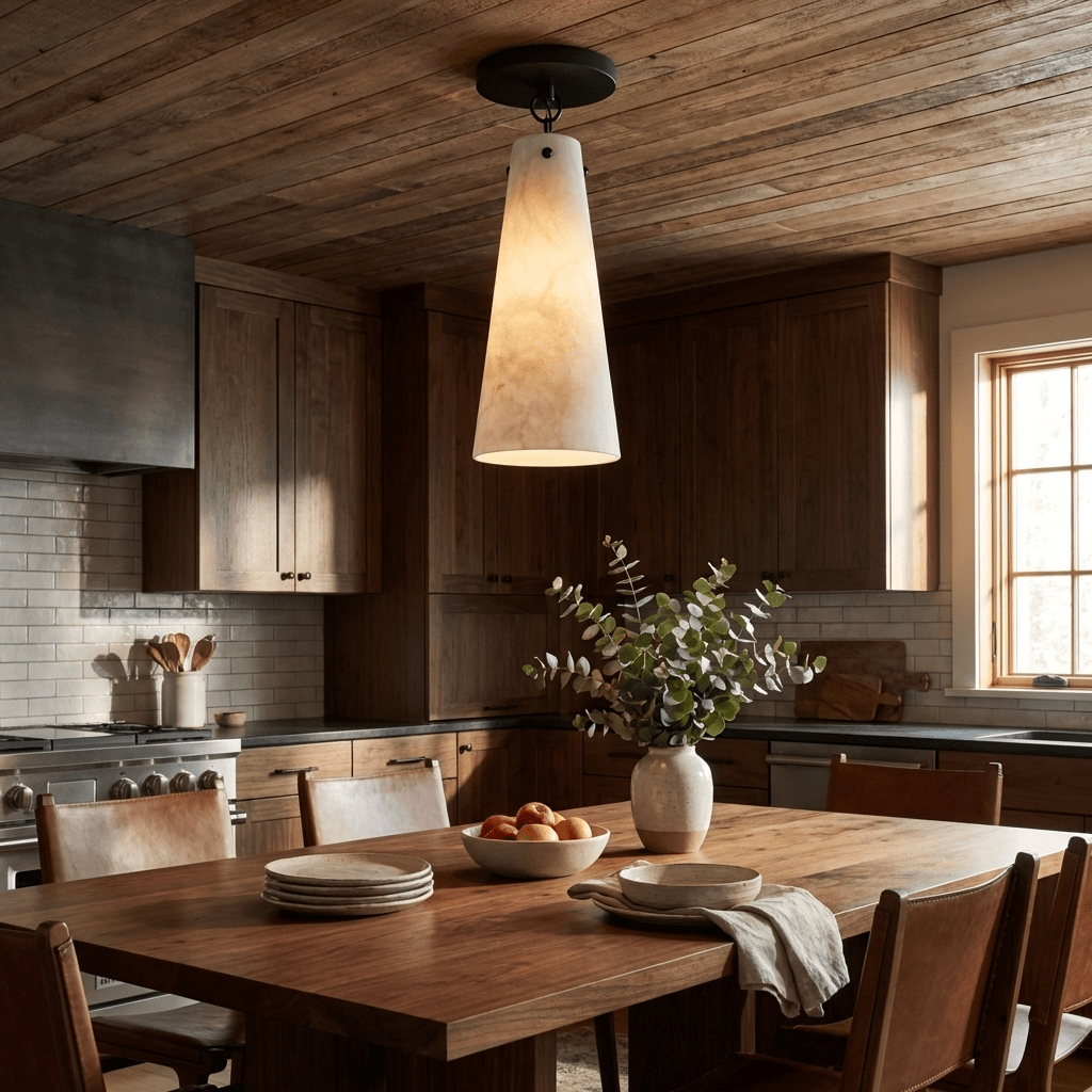 Aurelian Tapered Alabaster Ceiling Light