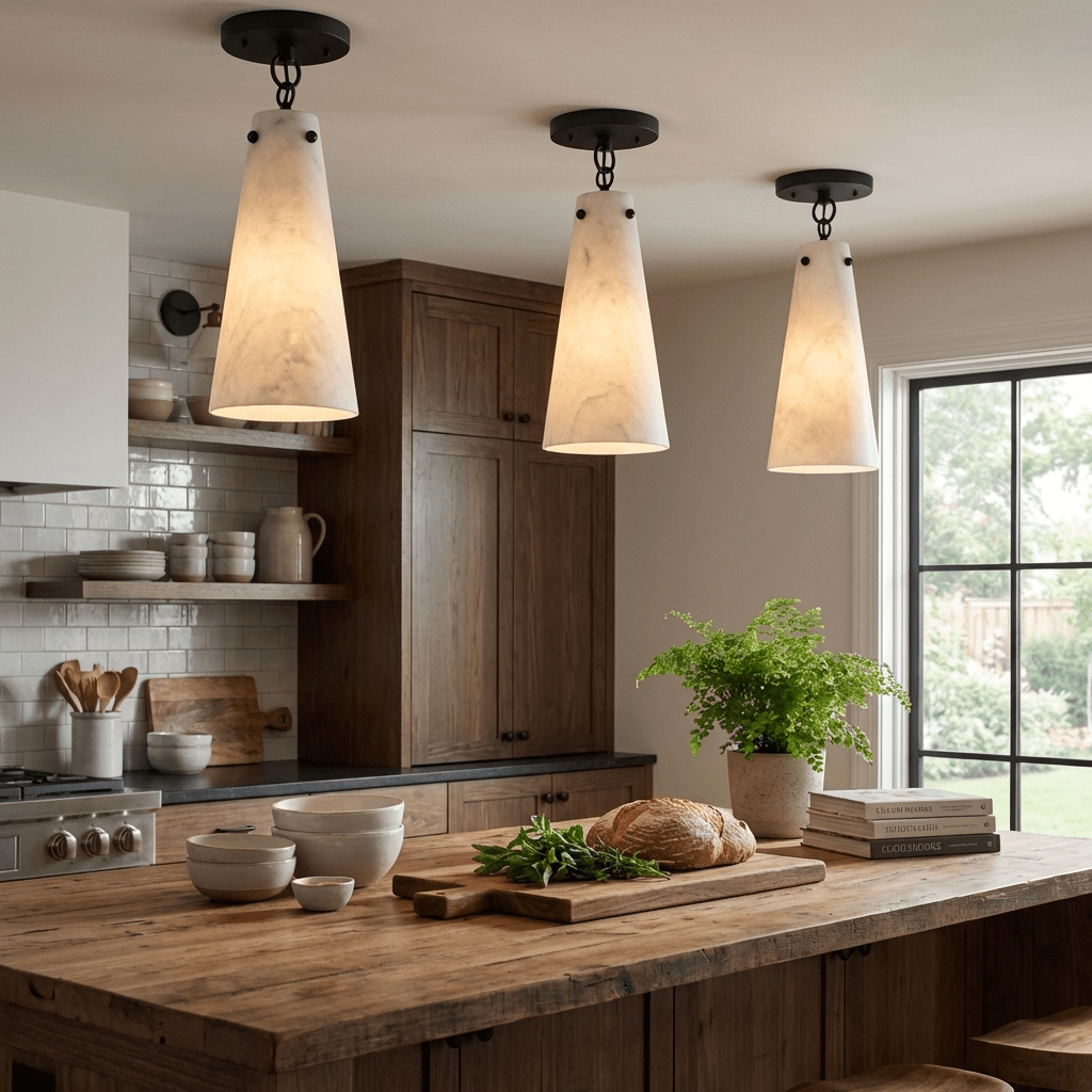 Aurelian Tapered Alabaster Ceiling Light