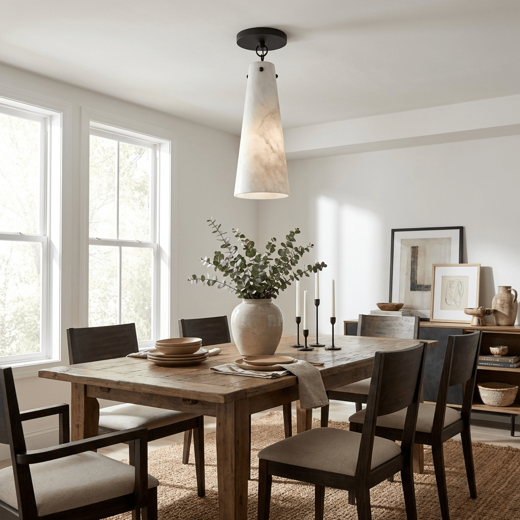 Aurelian Tapered Alabaster Ceiling Light