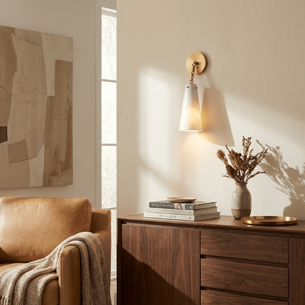 Aurelian Tapered Alabaster Wall Sconce