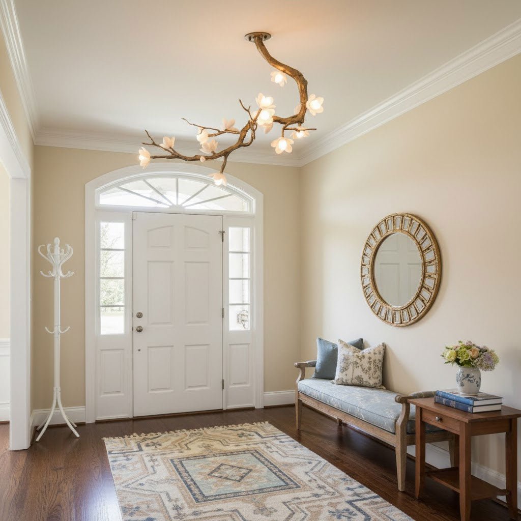 Brass Flower Branch Chandelier